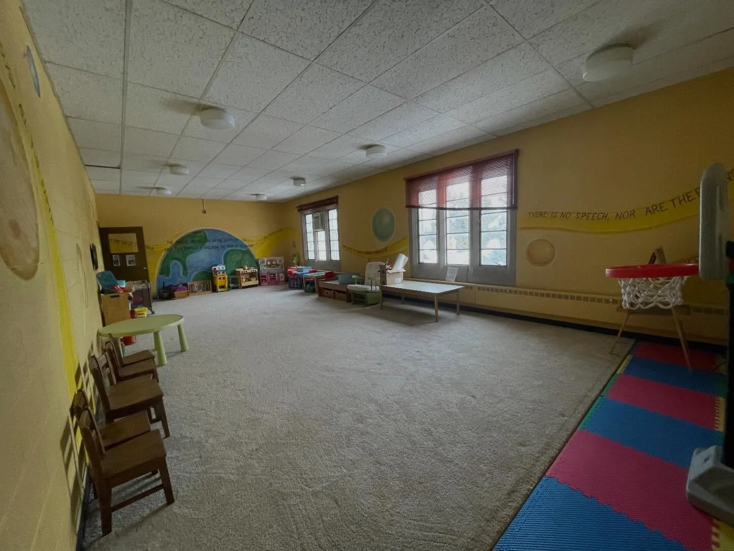 Naomi and Tiara cleaned out the third floor nursery so it can be used for children&rsquo;s church!