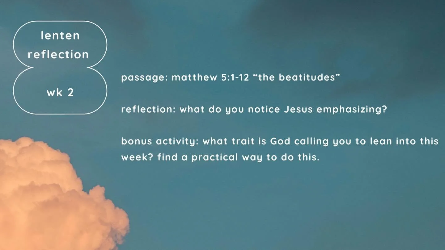 This week&rsquo;s Lenten Reflection -we will read reflections anonymously from@the front on Sunday. You can submit your reflections to Alex at alex@knoxpc.org