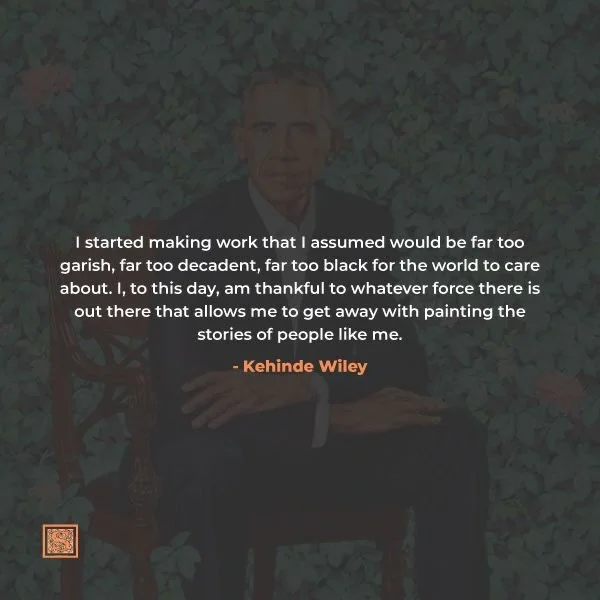 This week, we honor visual artist Kehinde Wiley @kehindewiley an artist whose bold, unapologetic work redefines visibility, power, and representation. Through richly patterned backdrops and classical compositions, Wiley places Black bodies at the cen