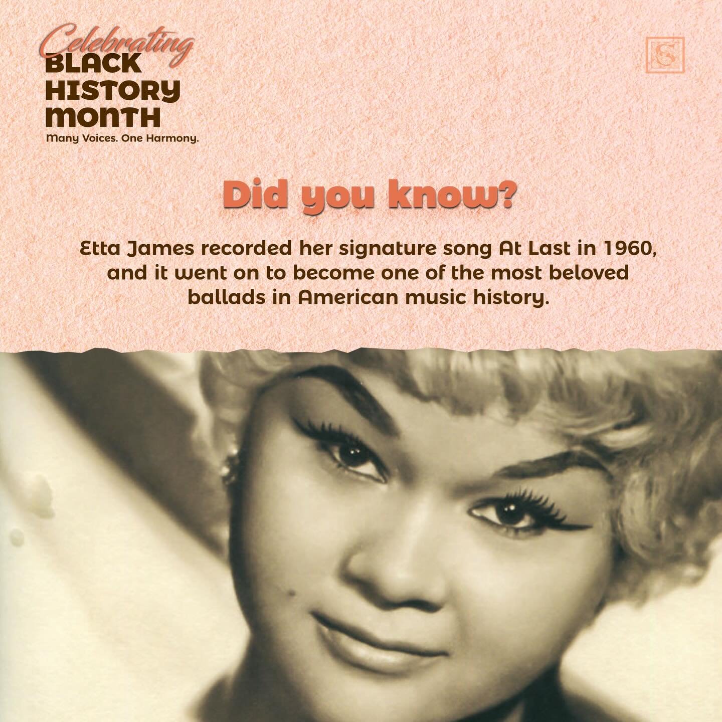 In our last day of Black History Month, we celebrate the late Etta James. 

Though widely known for her soulful love songs, Etta James mastered multiple genres including blues, gospel, jazz, and R&amp;B. Her powerful voice carried both raw vulnerab
