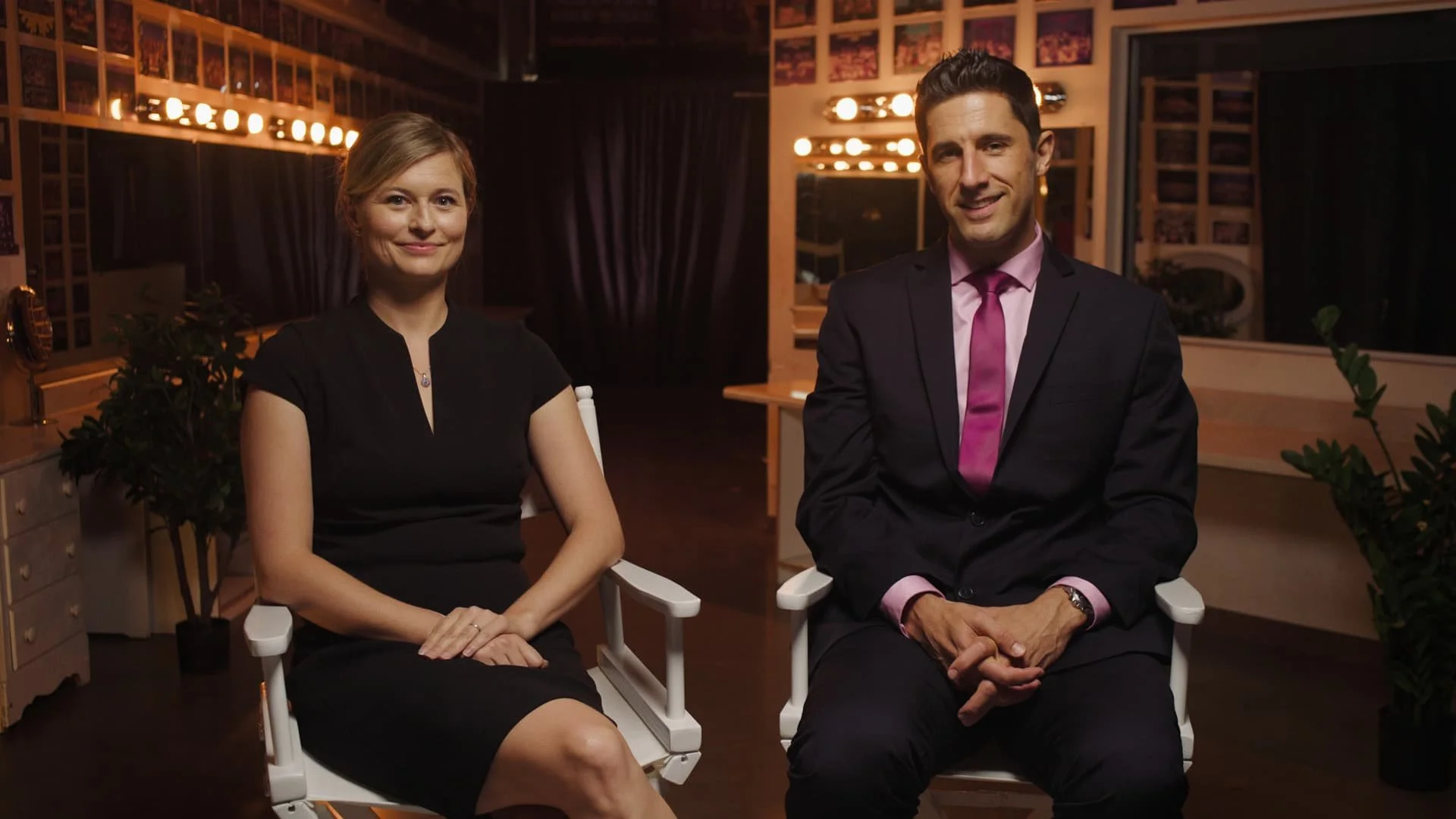 Still frame from cast interview video