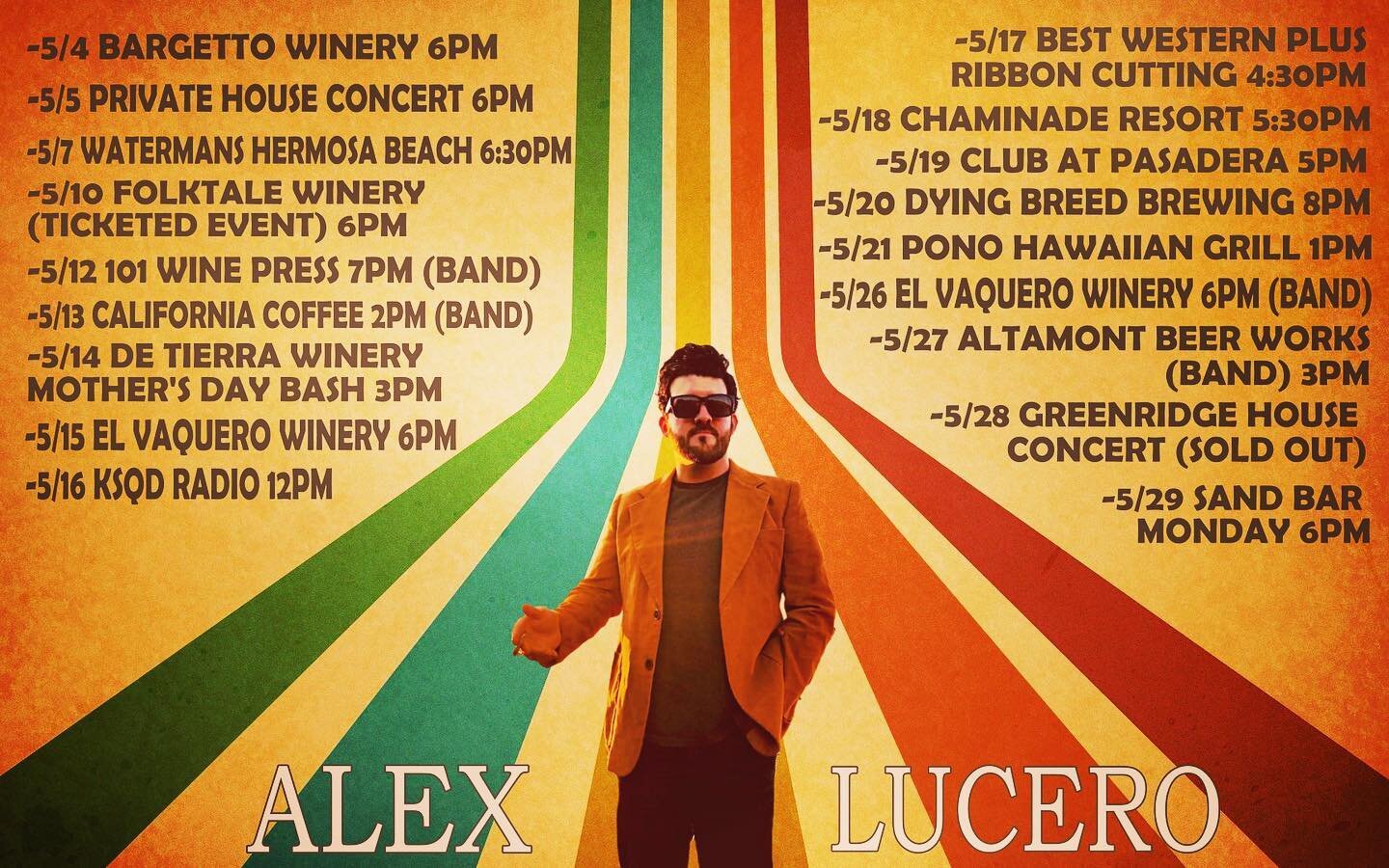 🚨MAY SCHEDULE🚨

#alexluceromusic