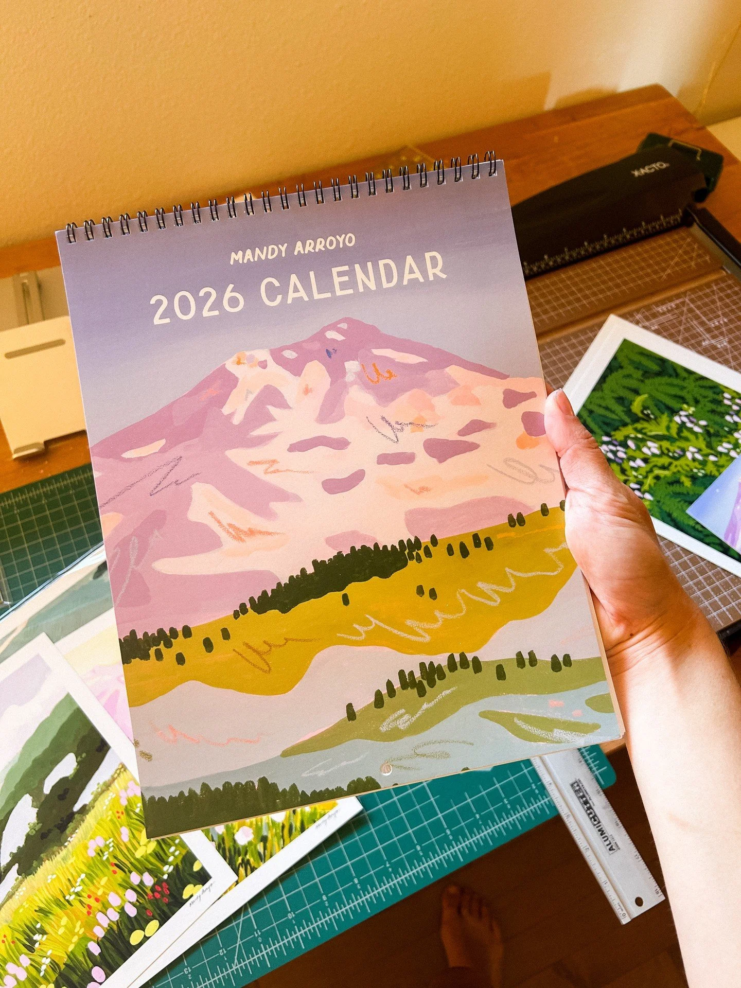 2026 calendars will be available starting Monday! I've been making these calendars for the past few years, each time using only new artwork made the previous year. Designing these calendars is such a special opportunity to look back at my work and I'