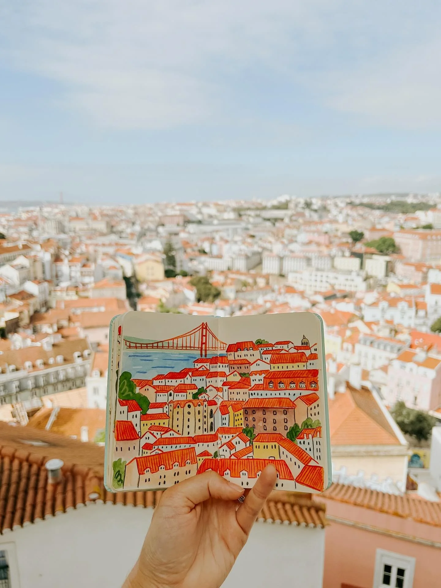 hi hello! this week I&rsquo;m back home after spending a beautiful inspiring month in Portugal with my husband! ❤️ I feel so lucky to have been able to take the time away to be immersed in new colors, textures &amp; patterns. I painted every day and 