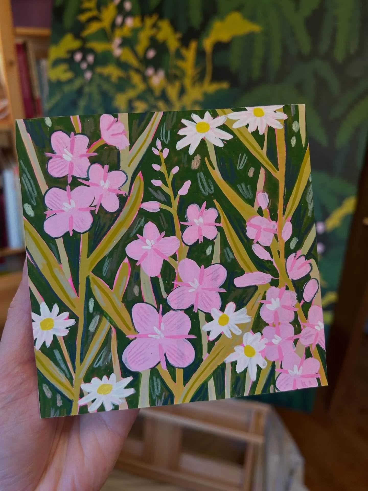 02| Resilience 
The second in the series of minis I painted for the &ldquo;loud &amp; clear&rdquo; group show, opening at @thepurpledoorpdx next weekend (feb 20/21)
swipe for the message hidden in the underpainting 💖

#pdx #portlandartist #wildflowe