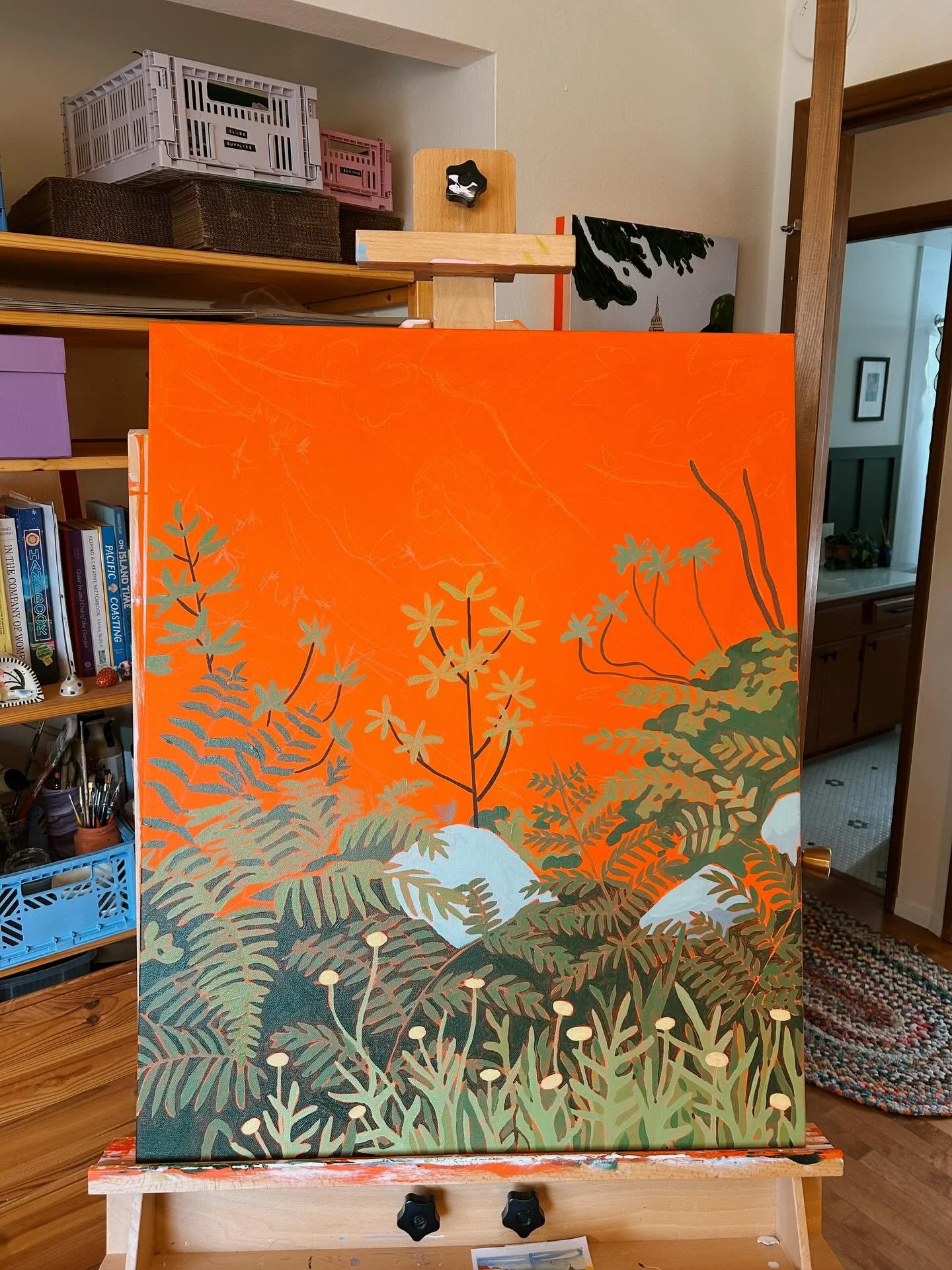 sunny studio vibes this week ✌🏻

#portlandartist #artstudio #wip #painting