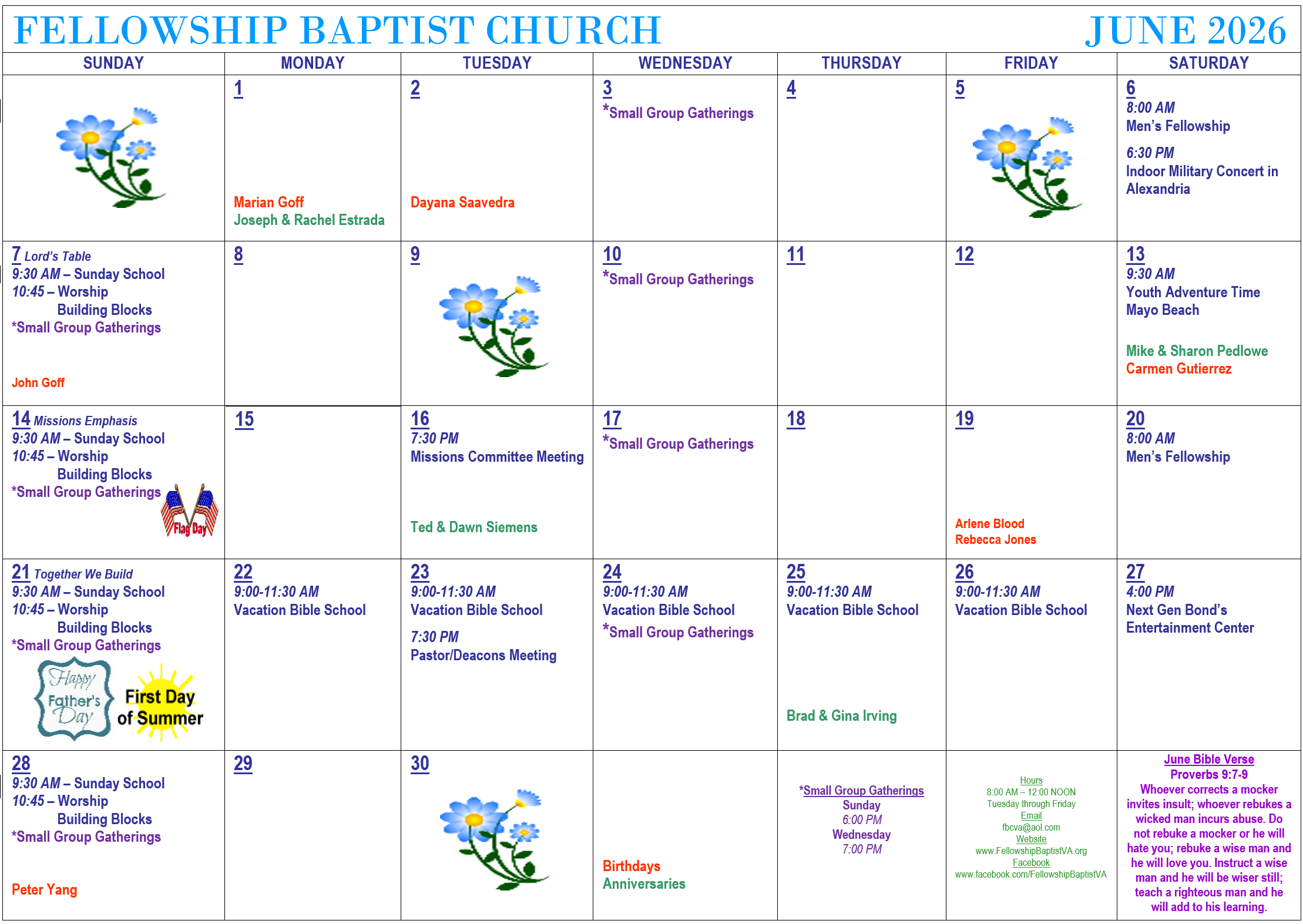 June Calendar