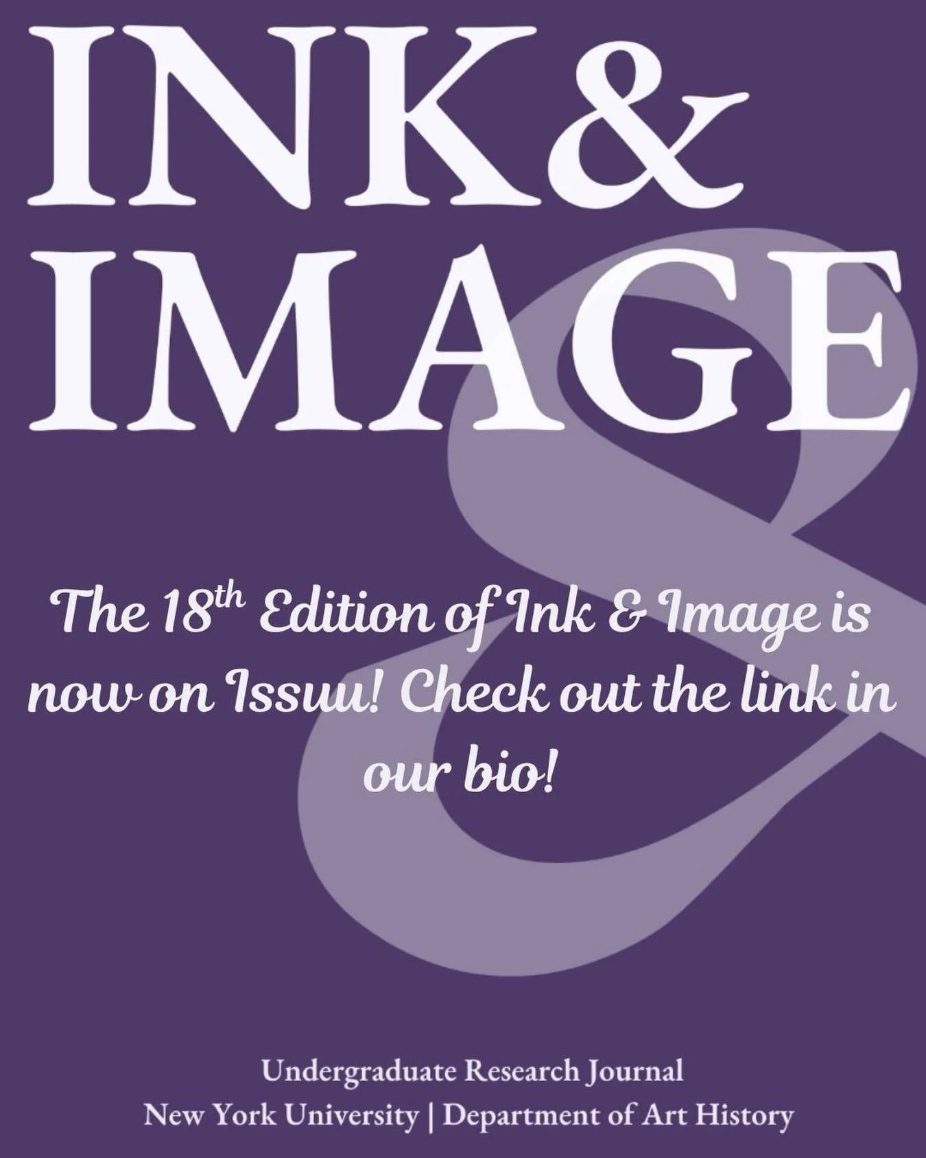 The 18th Edition of Ink &amp; Image is officially here! Read this year&rsquo;s publication at the link in our bio! 🥳💜