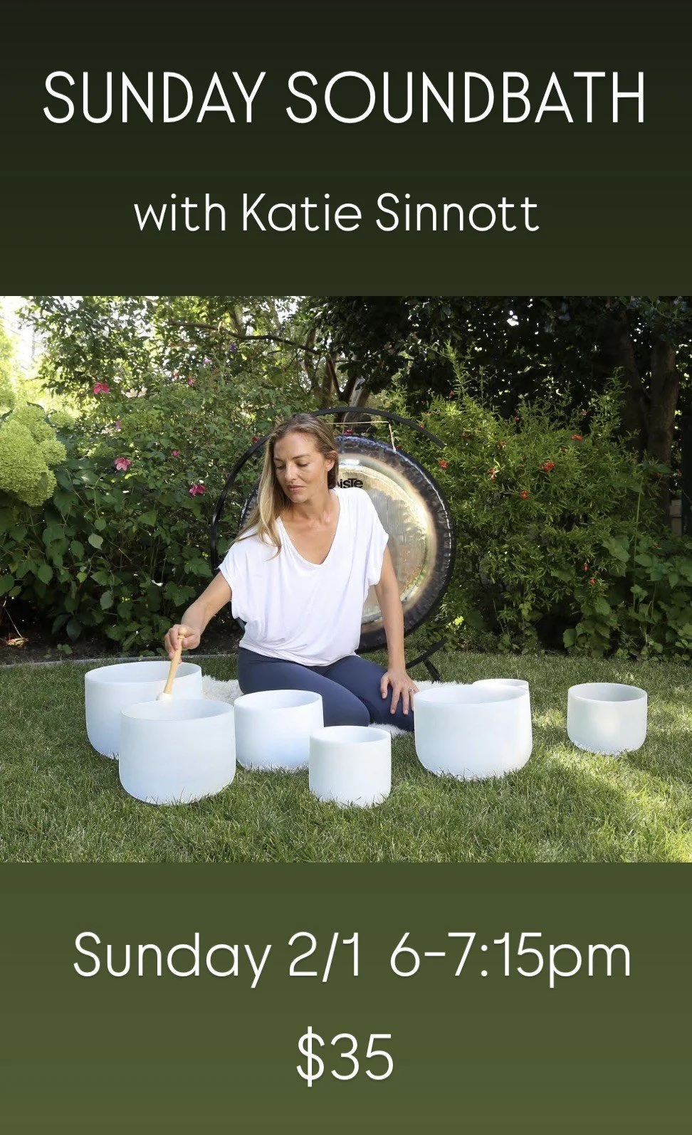 SUNDAY SOUNDBATH with Katie Sinnott For renewal and deep healing. 