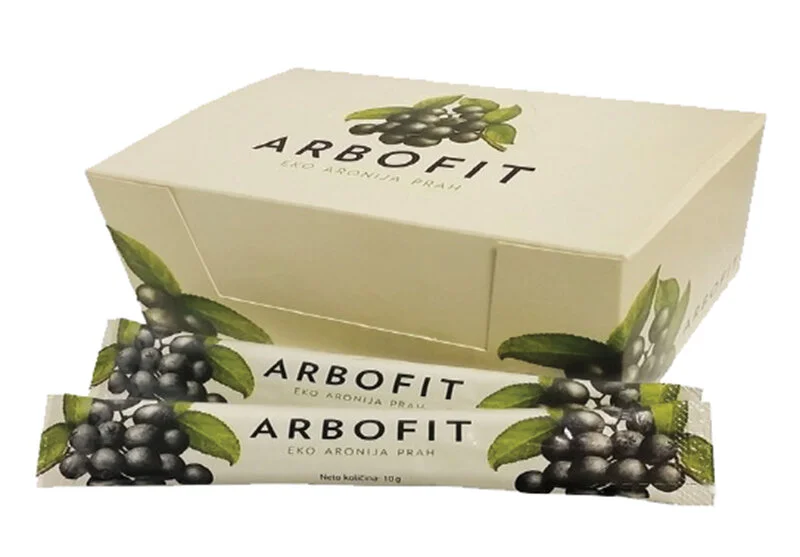 Box of Raw Organic Aronia Powder 10g Sachet x 20