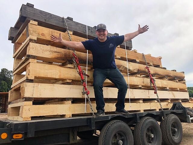 Happiness is a stack of a giant wood pallets! Just ask @mavericksawmill ! What&rsquo;s with the pallets you may have asked never. They make a great stacking gig and also a stable way to stack units of dimensional wood or slabs. Especially if you&rsqu