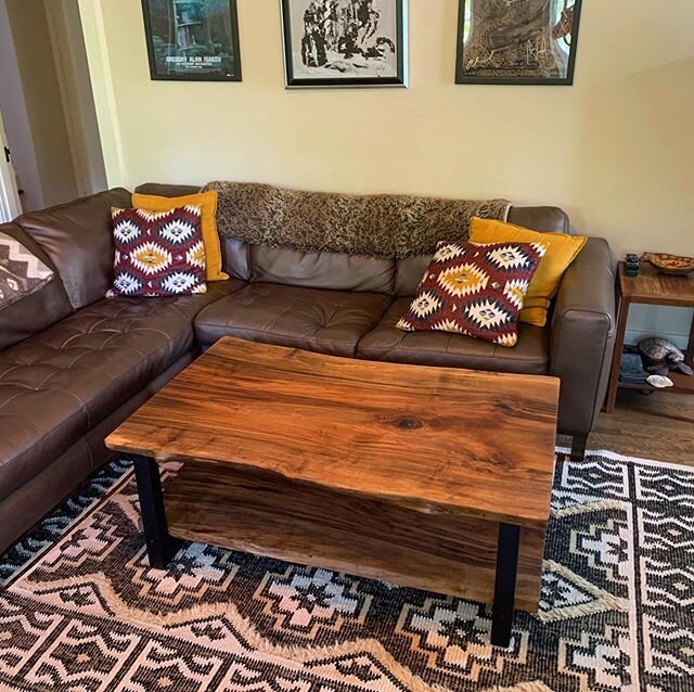 Check out this sweet coffee table made by @jeremyelliottmusic using some of our English walnut slabs. FYI, we&rsquo;re almost done inventorying all our slabs and will be open for business starting next week!

#englishwalnut #walnutslabs #blackwalnut 