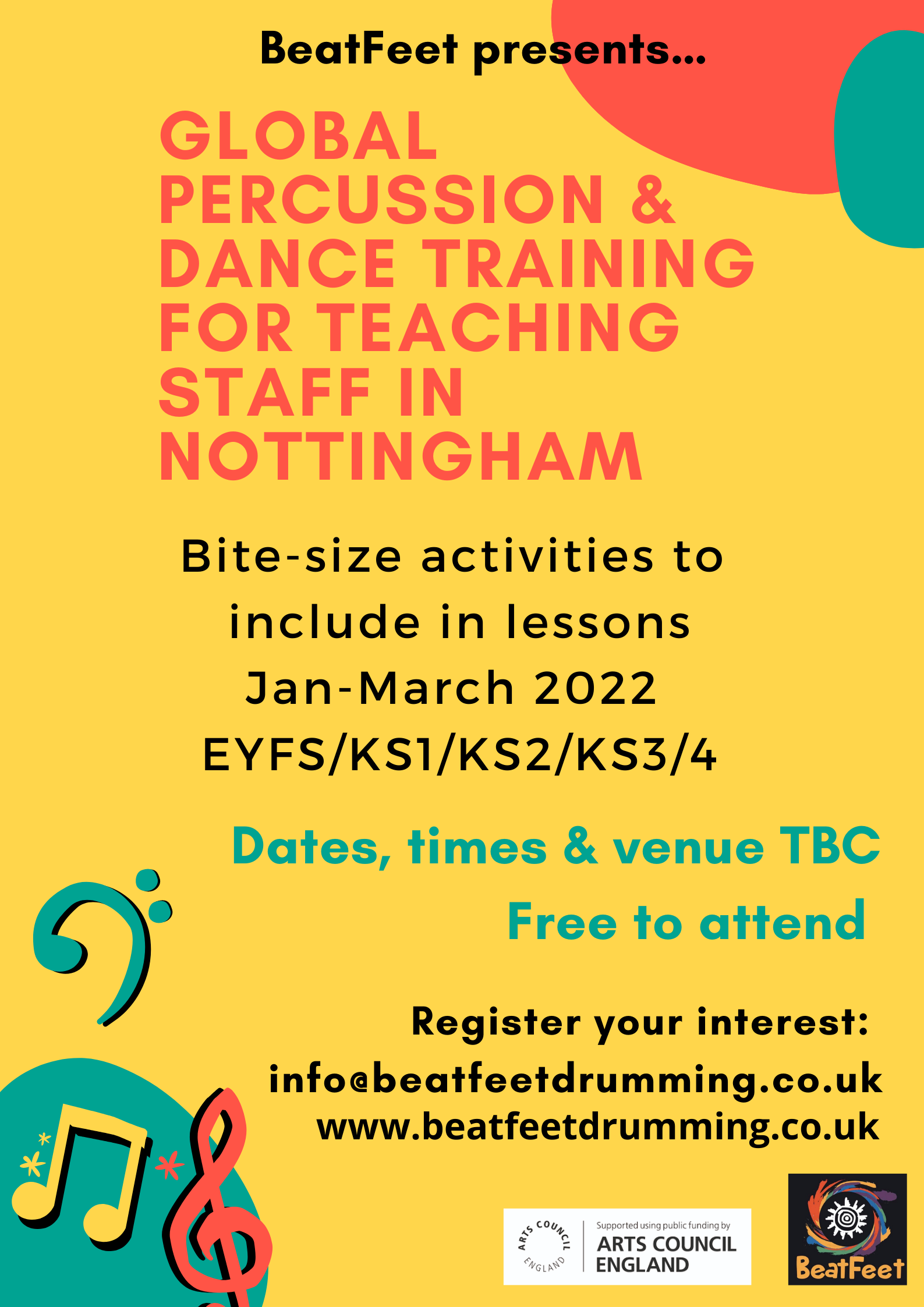 Teacher Training with BeatFeet - supported by Arts Council England 