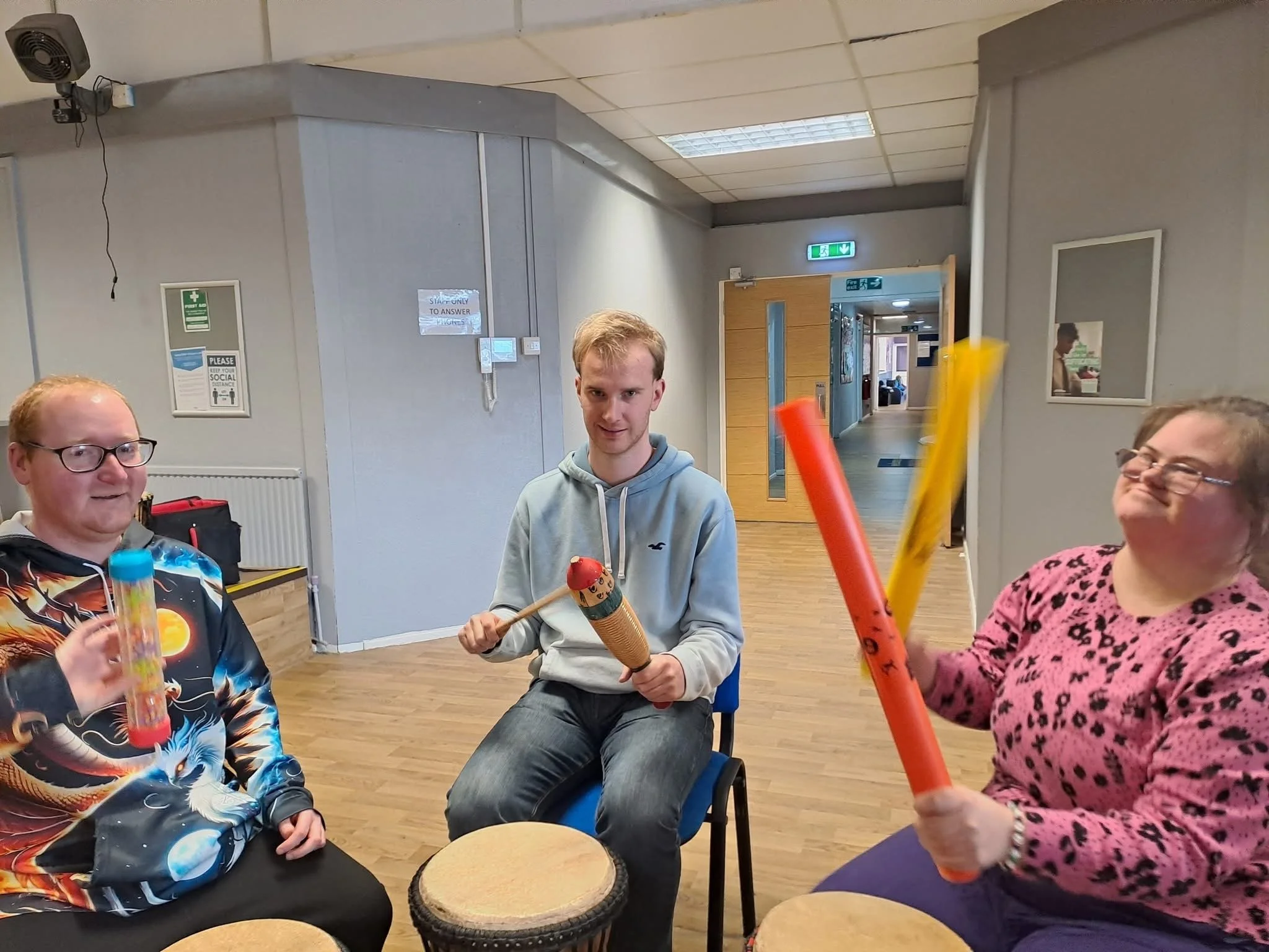 Drumming at Monty Hind Youth Centre with Jude &amp; BeatFeet Drumming Workshops 