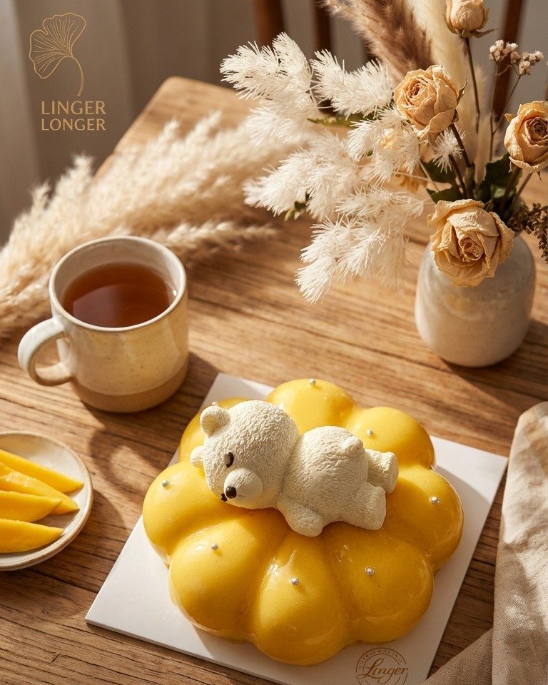 A little bear, a little tropical dream. 🐻🌴

Silky mango mousse, a refreshing lychee jelly centre, soft vanilla sponge, and coconut dacquoise for a gentle bite.

Perfect for intimate celebrations or a sweet moment worth remembering.
Bonjour, sweetne