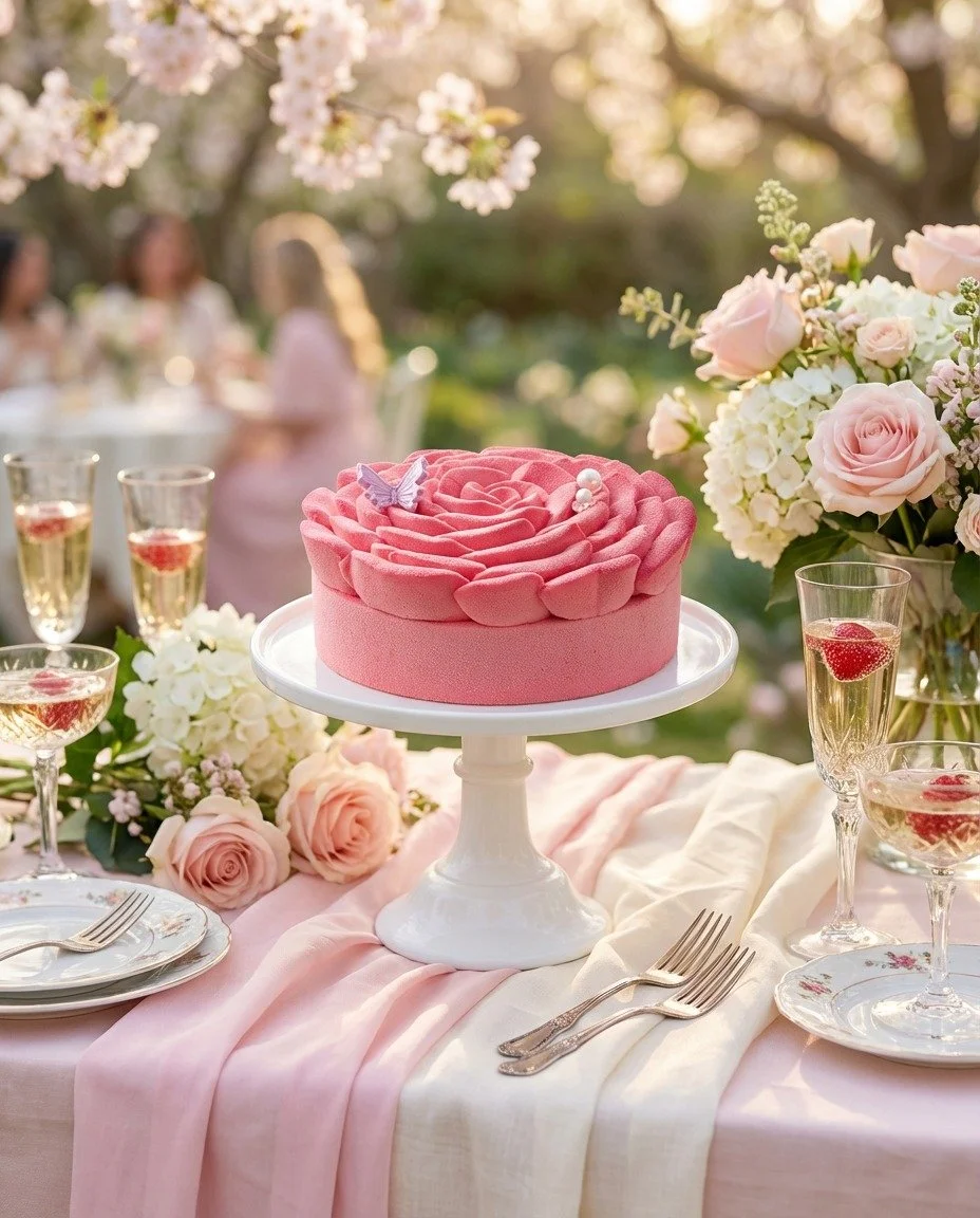 Soft petals, pastel skies and a table full of love.
She said yes &mdash; and we&rsquo;re celebrating in the sweetest way possible.

Delicate layers of handcrafted beauty, made to bloom at your bridal shower.
Because every bride deserves flowers&helli