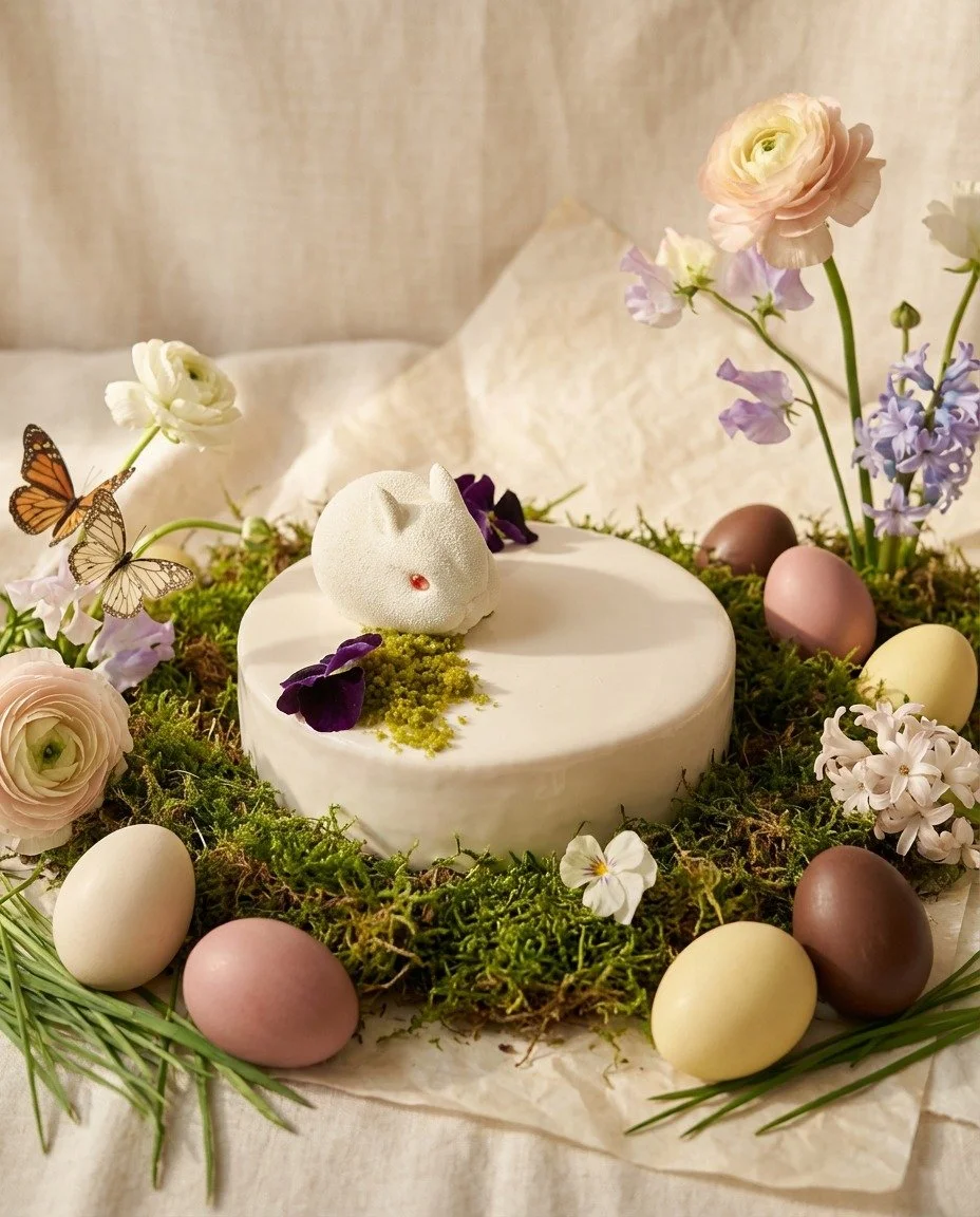 A little Easter sweetness 🐰✨
Vanilla white chocolate mousse, passionfruit jelly, chiffon sponge &amp; matcha crumble.
Light, creamy, with a bright tropical touch.
Topped with our adorable bunny.
Pre-order now for Easter enjoyment. 🐰✨
.
.
.

#linger