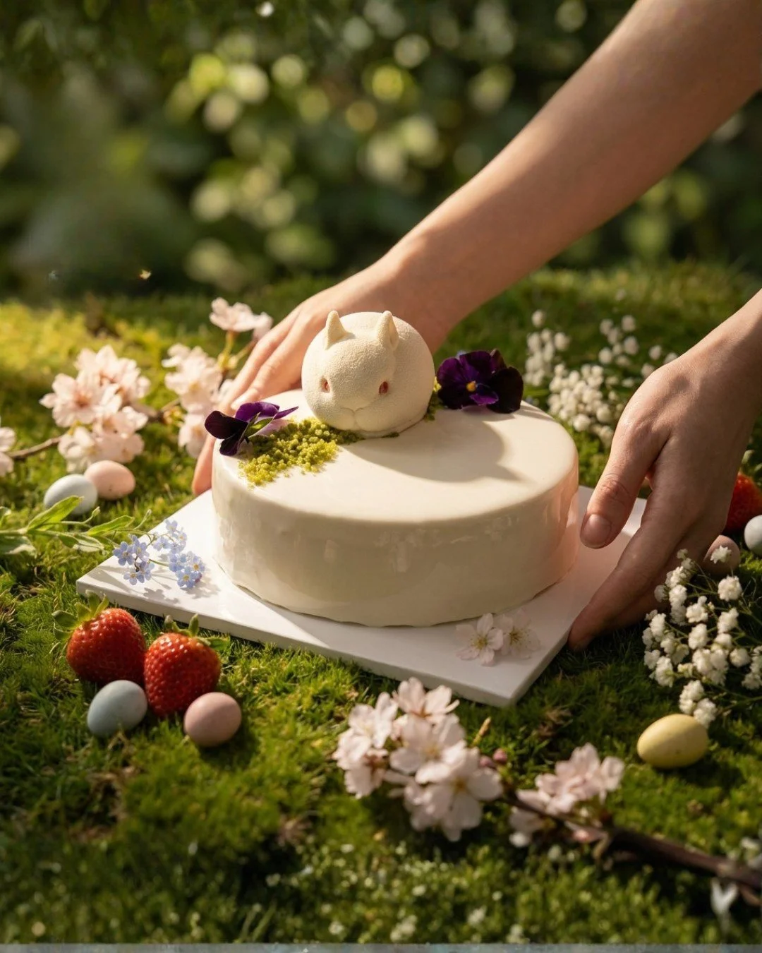 A little Easter joy in every bite. 🐣
Vanilla white chocolate mousse, passionfruit jelly, chiffon sponge &amp; matcha crumble &mdash; light, creamy, and gently bright.
Topped with our adorable bunny.

Order now and enjoy this Easter. ✨
.
.
.
#lingerl