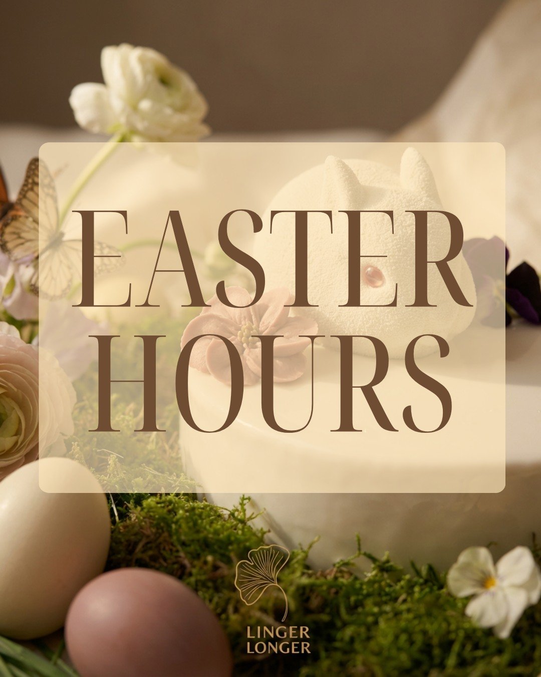 Easter hours 🐣

#lingerlongerbakehouse  #StayAwhile #SlowMoments #CafeVibes #SweetEscape #MelbourneCafe #CoffeeAndPastry #WeekendMood #BonjourMoments #TasteTheMoment #melbournedesserts #camberwell