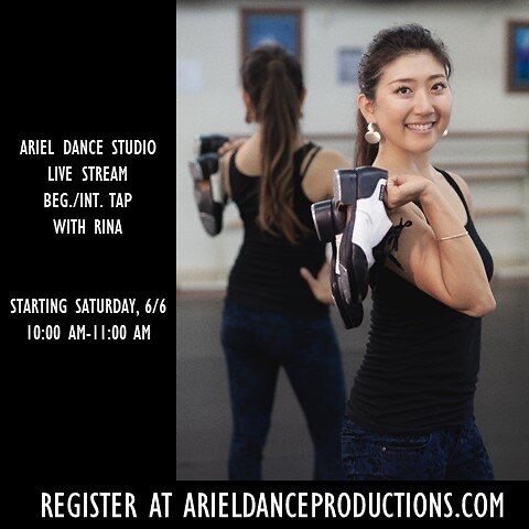 Join me Saturday tap lesson on Zoom! @arieldancestudios $14 for 1class $50 for 4classes 
#tapclass #onlinetapclass #rinaohtap #rinatapclass #zoomtap #beginnertap #tapathome 
#お家タップ
#タップダンスしよう
#一緒にダンス
#オンラインクラス始めます
#みんなでタップ
#まってます❤️ #里奈タップ
#ダン