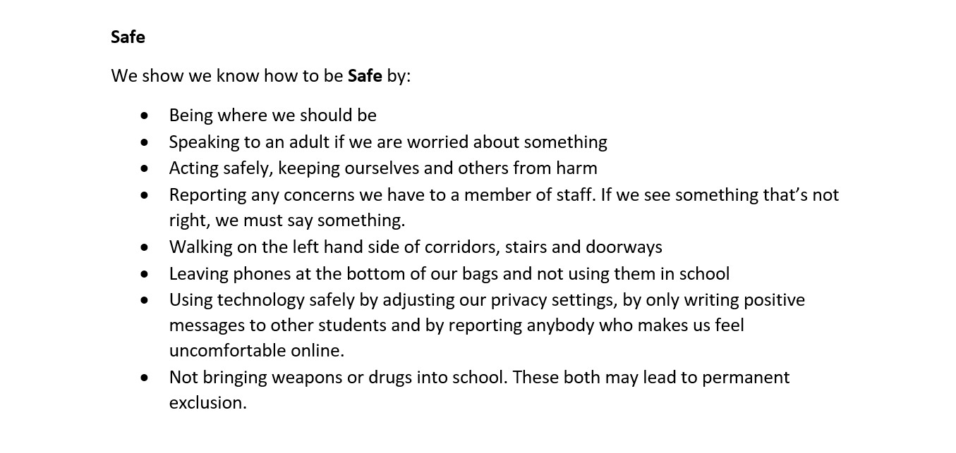 Values and Ethos — Ridgewood High School