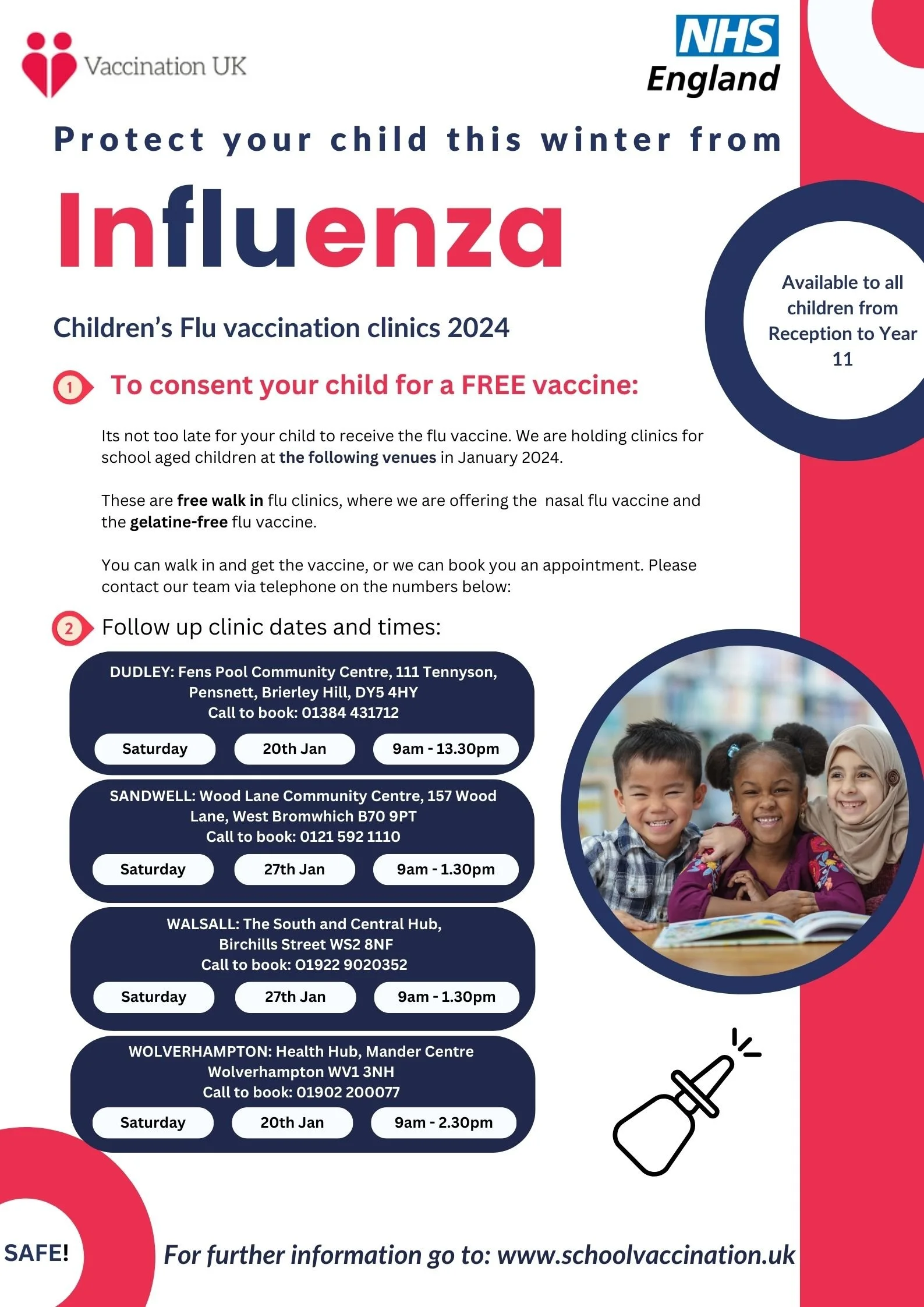 Free flu vaccines from Vaccination UK
