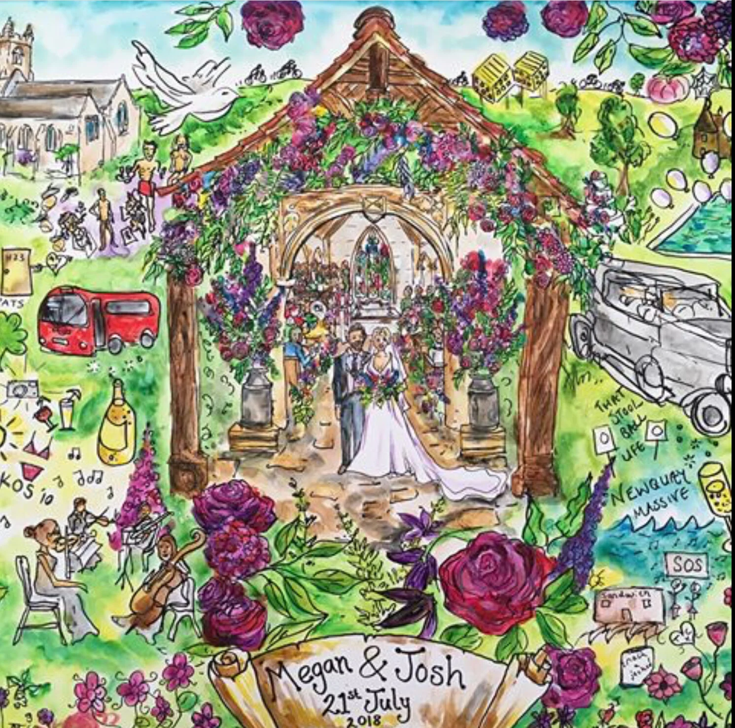 Wedding entertainment live painting audience participation