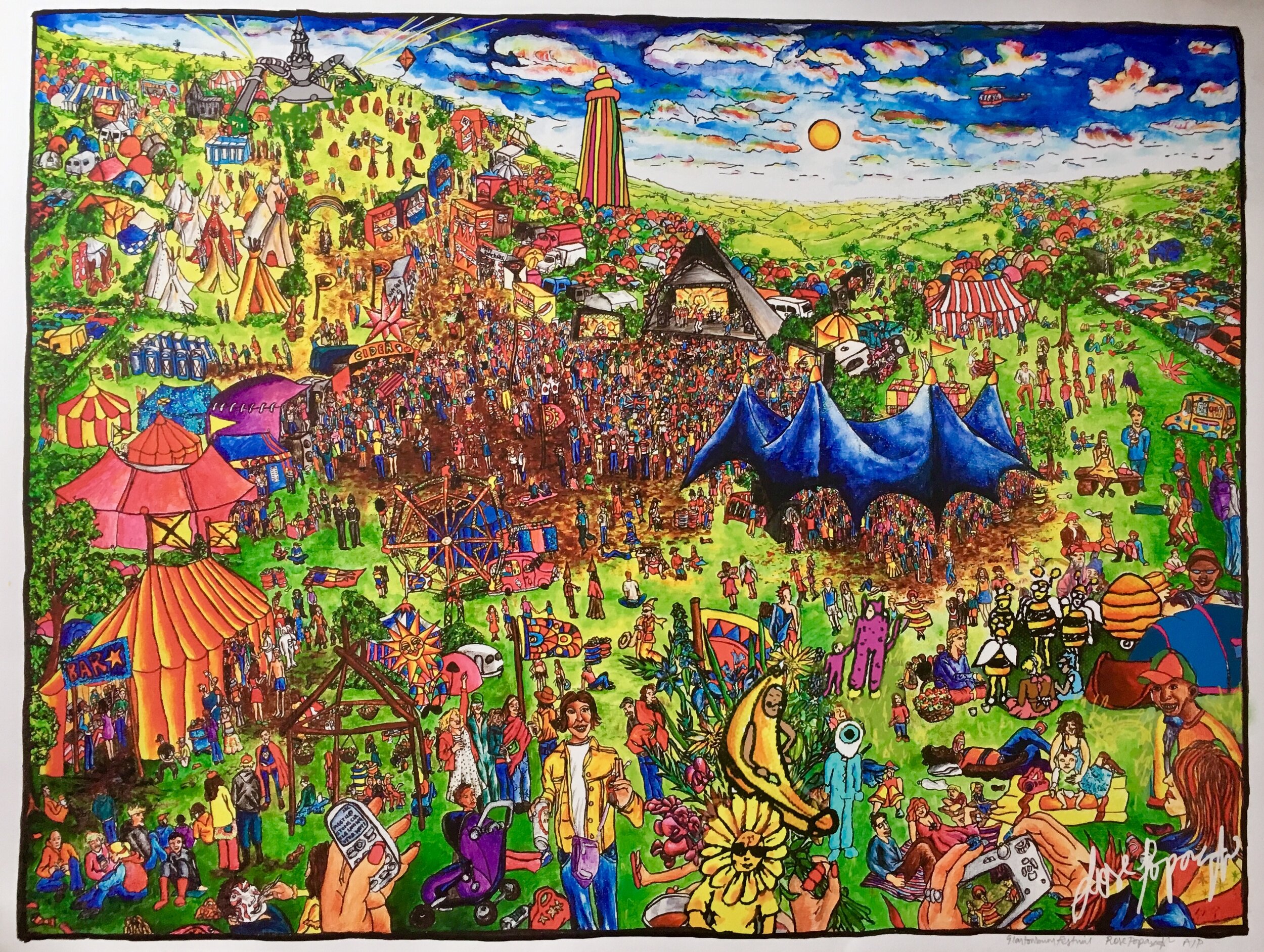 Glastonbury Festival Painting