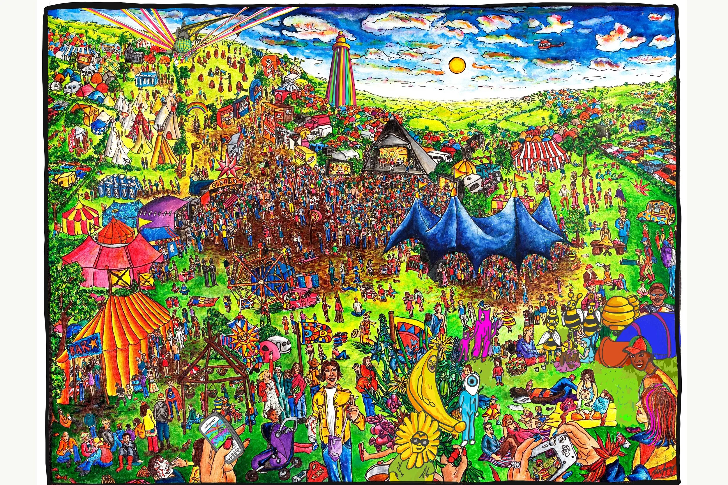Glasto painting print