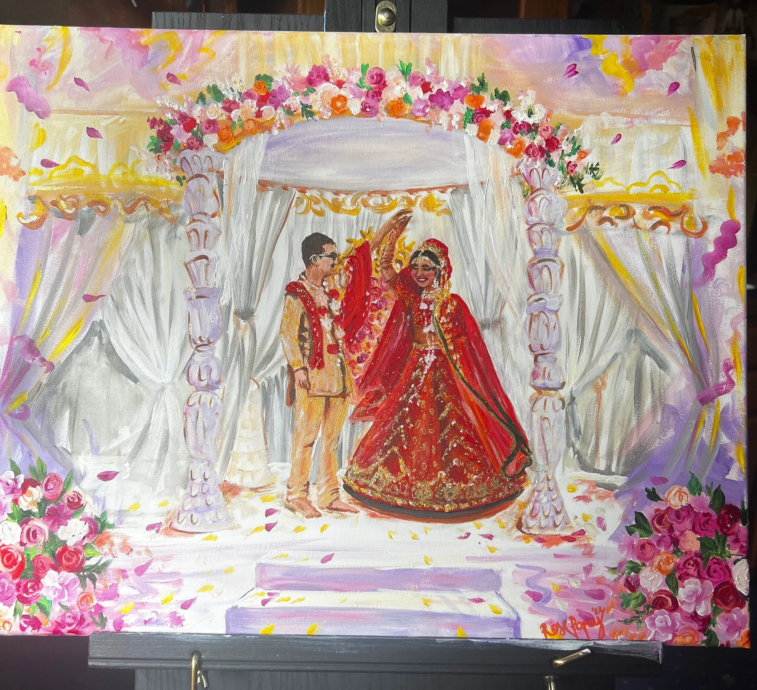 wedding illustration from photo wedding painting from photo