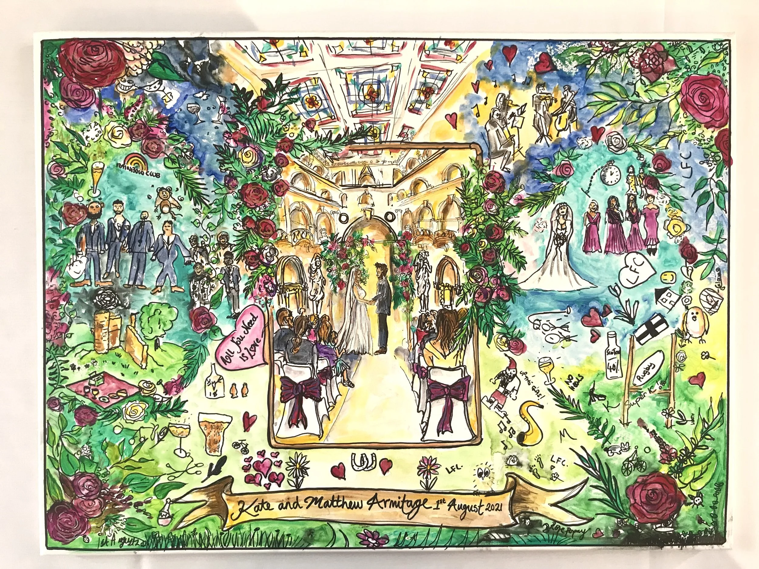  guest join in the wedding event painting collaboration 