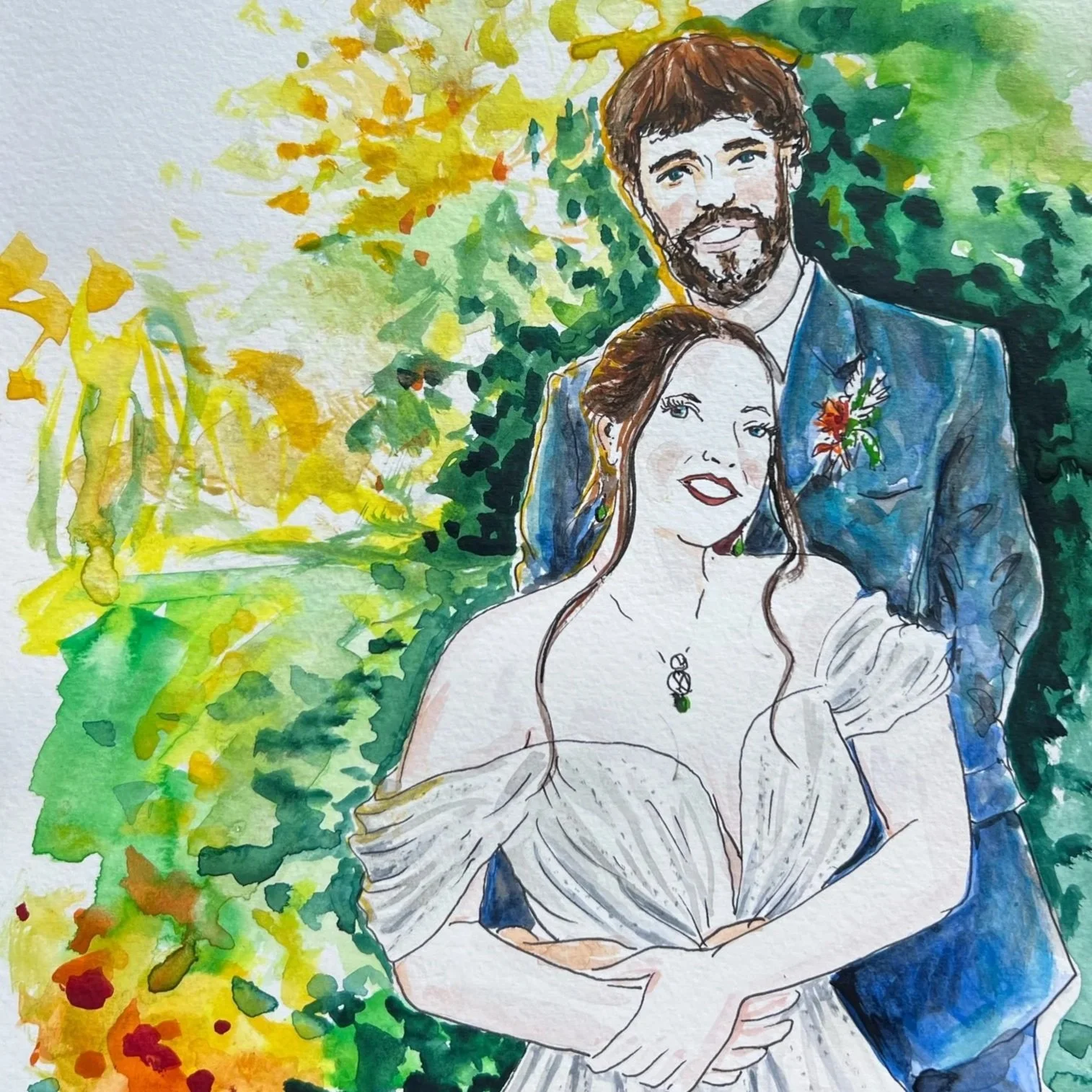 A watercolor painting from a photograph A4