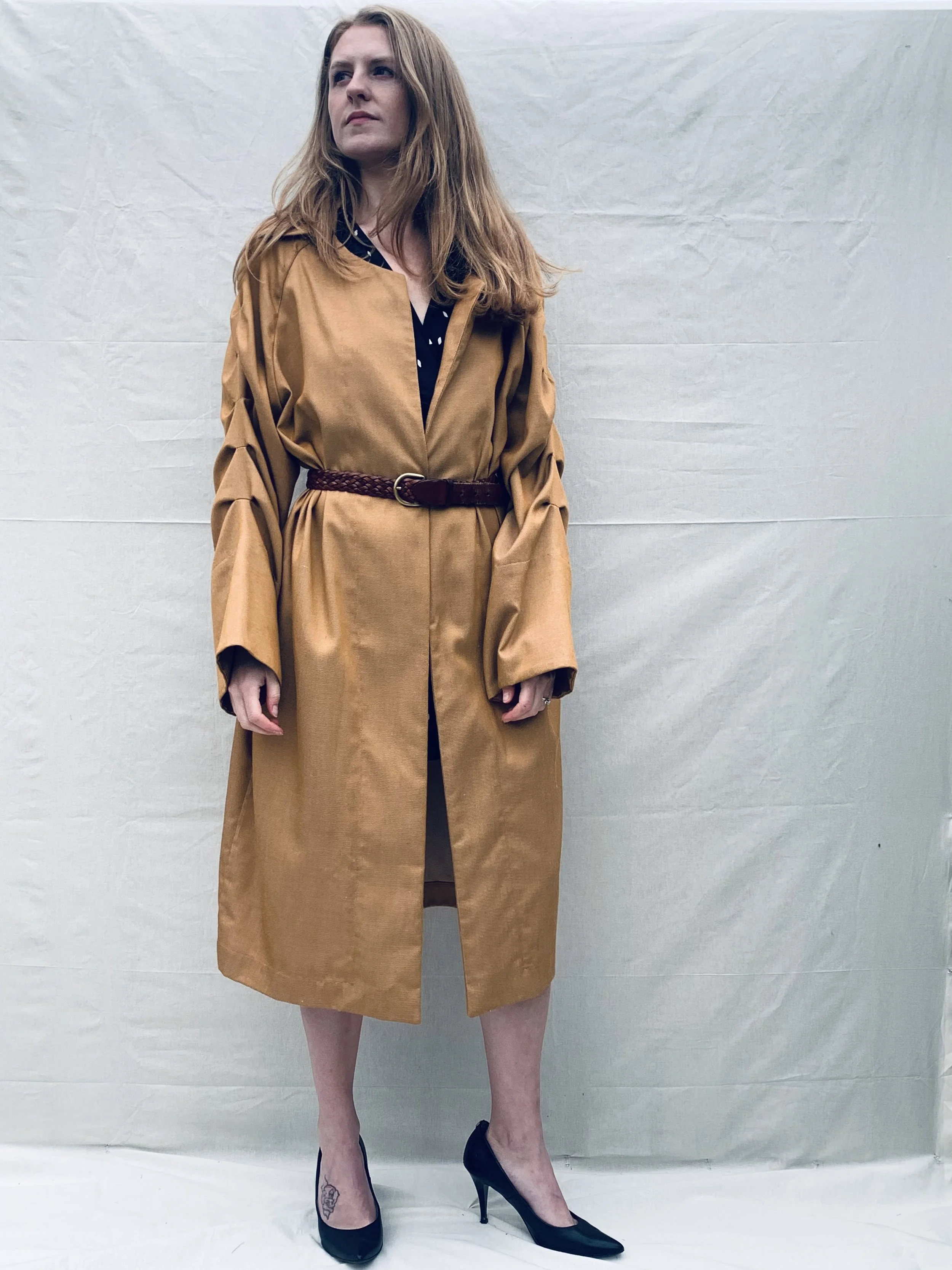 Pelena Golden Signature Coat in Italian Silk and Organic Cotton