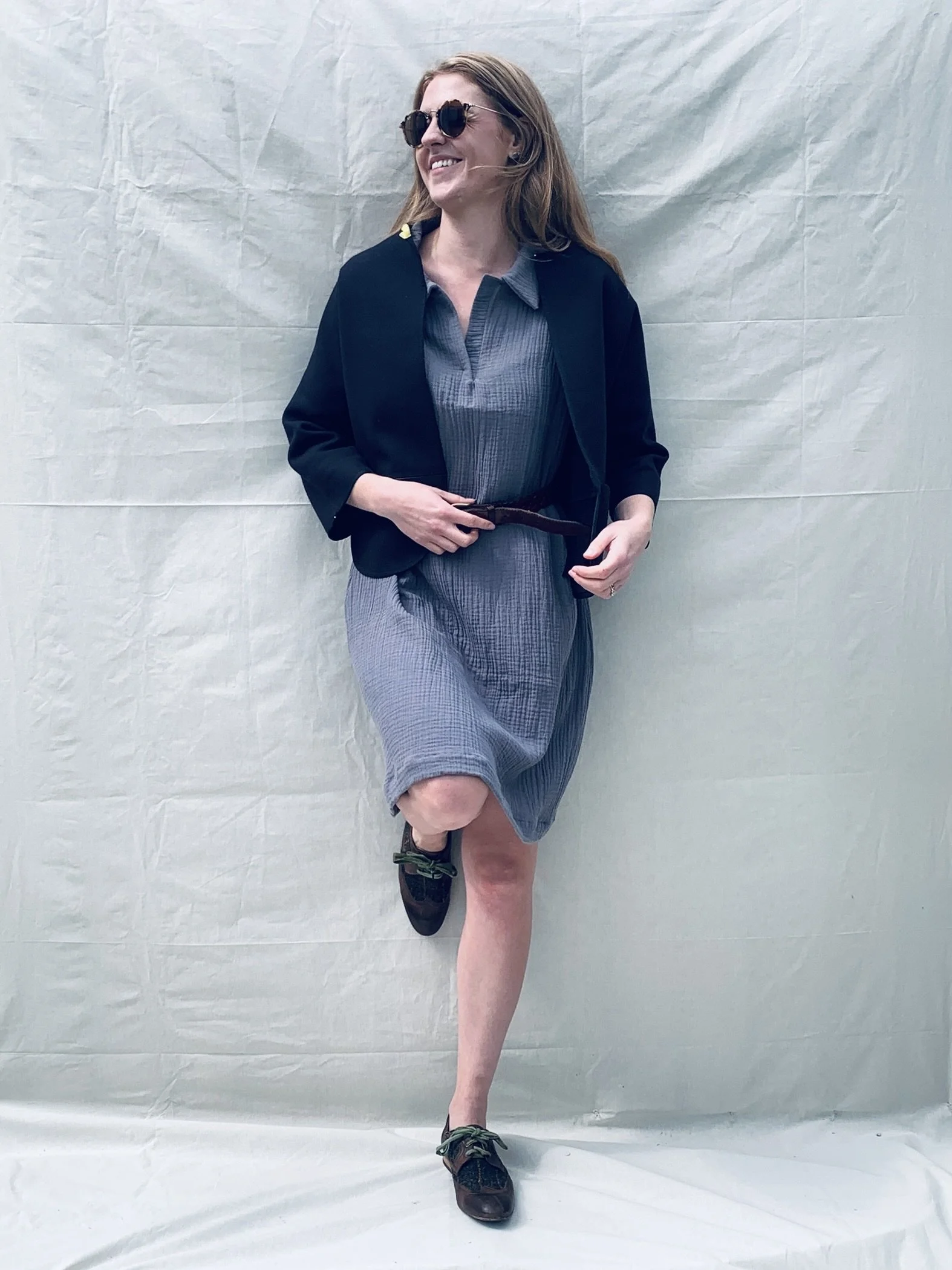 Sova Grey  Classic Polo Dress in Italian Cotton