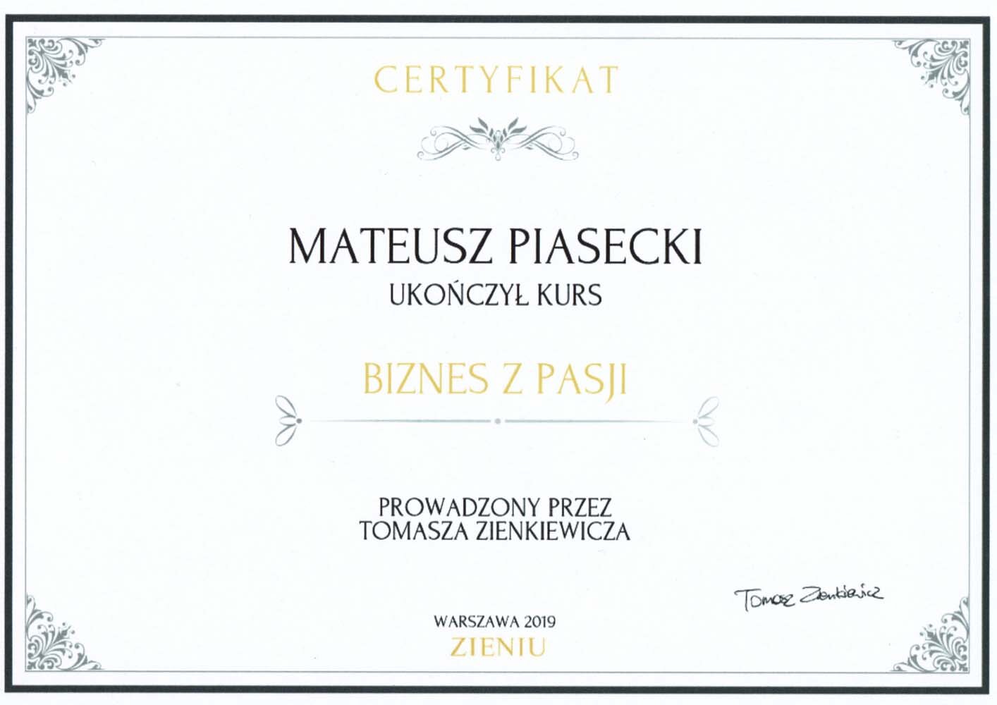 Mateusz-Piasecki-Piasek-Biznes-z-pasji-certyfikat