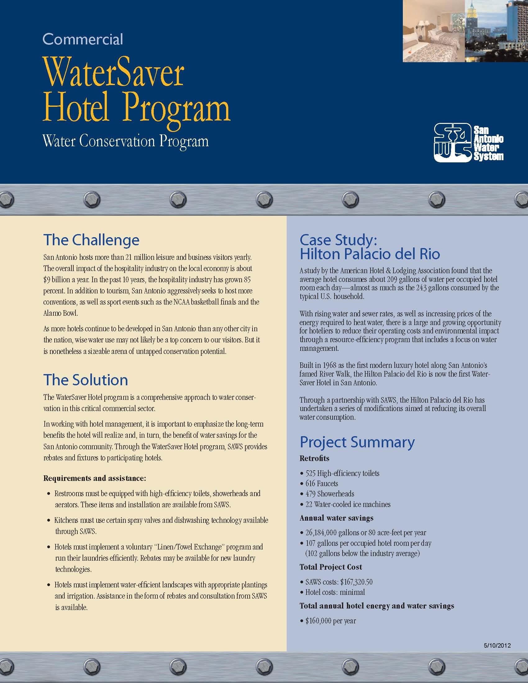 WaterSaver Hotel Program - Water Conservation Program