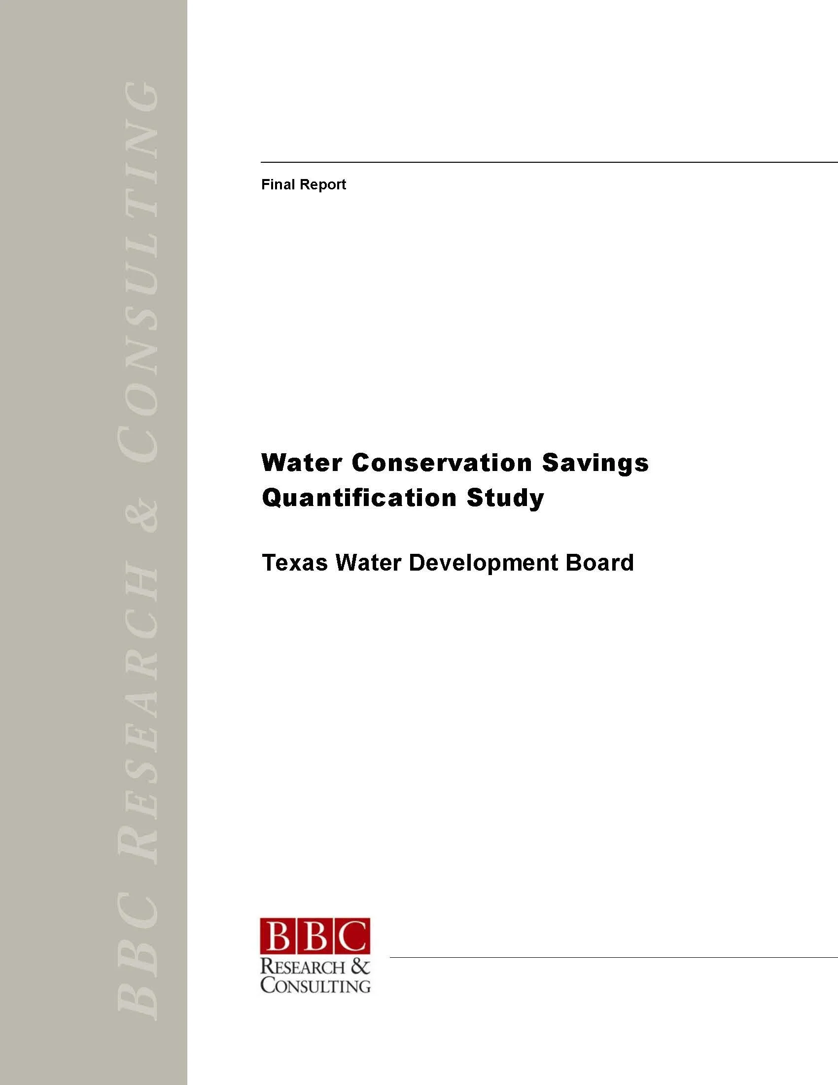 Water Conservation Savings Quantification Study