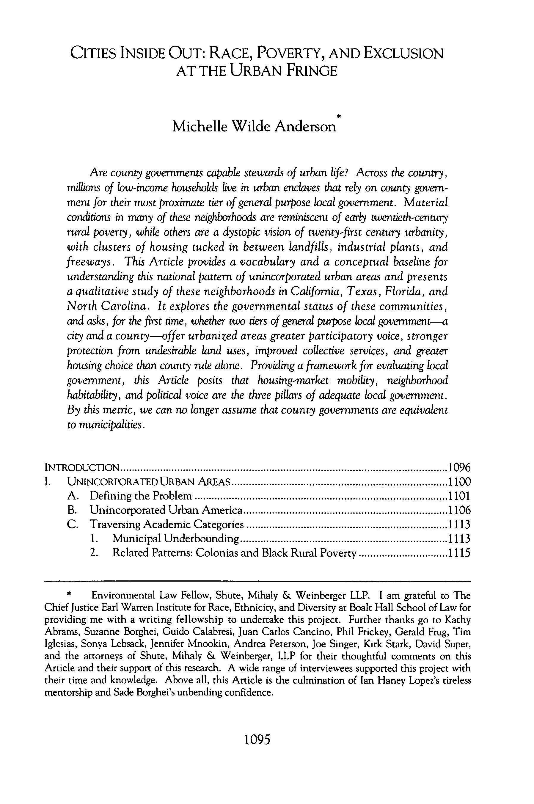 Cities Inside Out: Race, Poverty, and Exclusion at the Urban Fringe