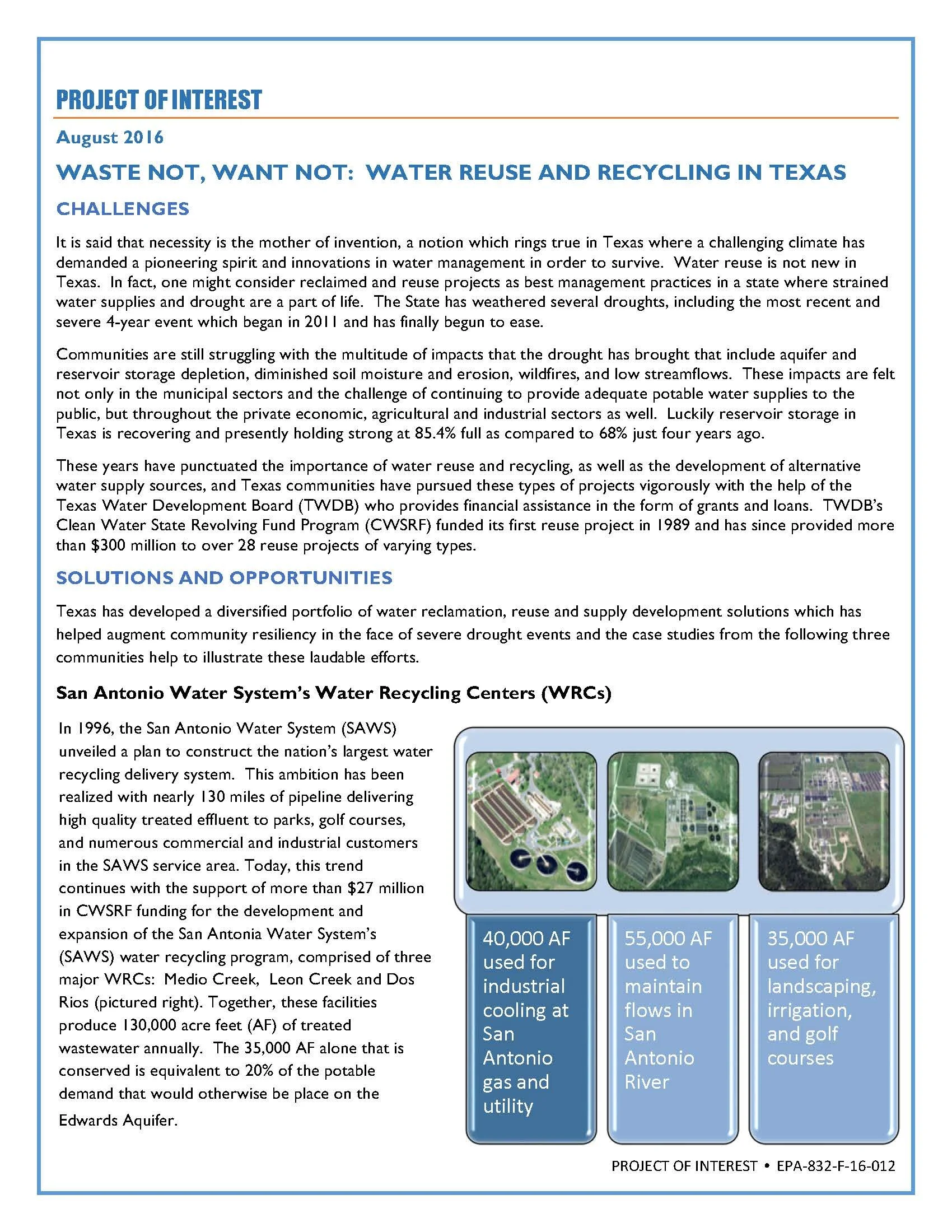 Waste Not, Want Not: Water Reuse and Recycling in Texas