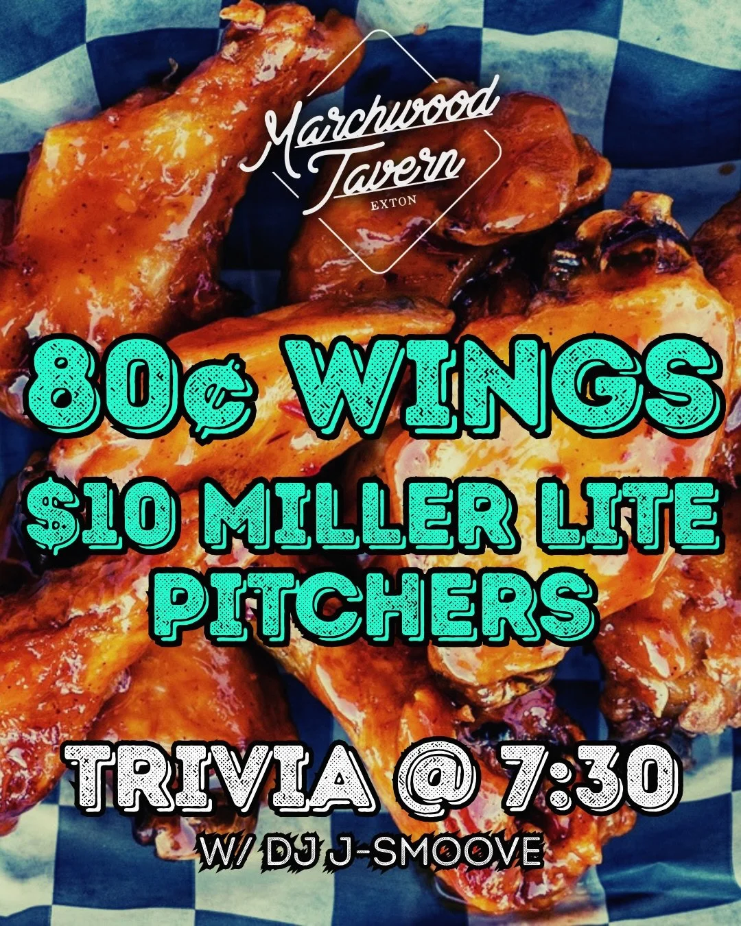 Hump Day Happiness starts at 11 &mdash; 80&cent; Wings &amp; $10 Miller Lite pitchers🍻 TRIVIA TONIGHT @ 7:30 w/ @dj_jsmoove00 #wingwednesday #humpdayhappiness #trivia #pitcherspecial #happyhour #bestwingsinchesco #wingking #extonpa #chesco #gettothe