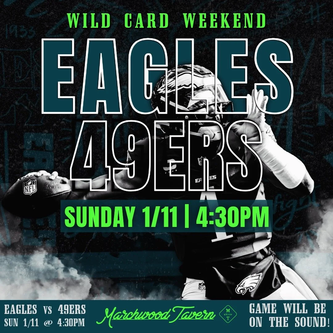 E-A-G-L-E-S EAGLES🦅🏈 Sunday Phunday Wild Card Weekend all day long at The Tavern &mdash; Eagles vs 49ers @ 4:30 on all TVs &amp; the sound!🍻 Let&rsquo;s get it Birds #sundayphunday #wildcardweekend #nflsunday #sundaysareforthebirds #statesides #we