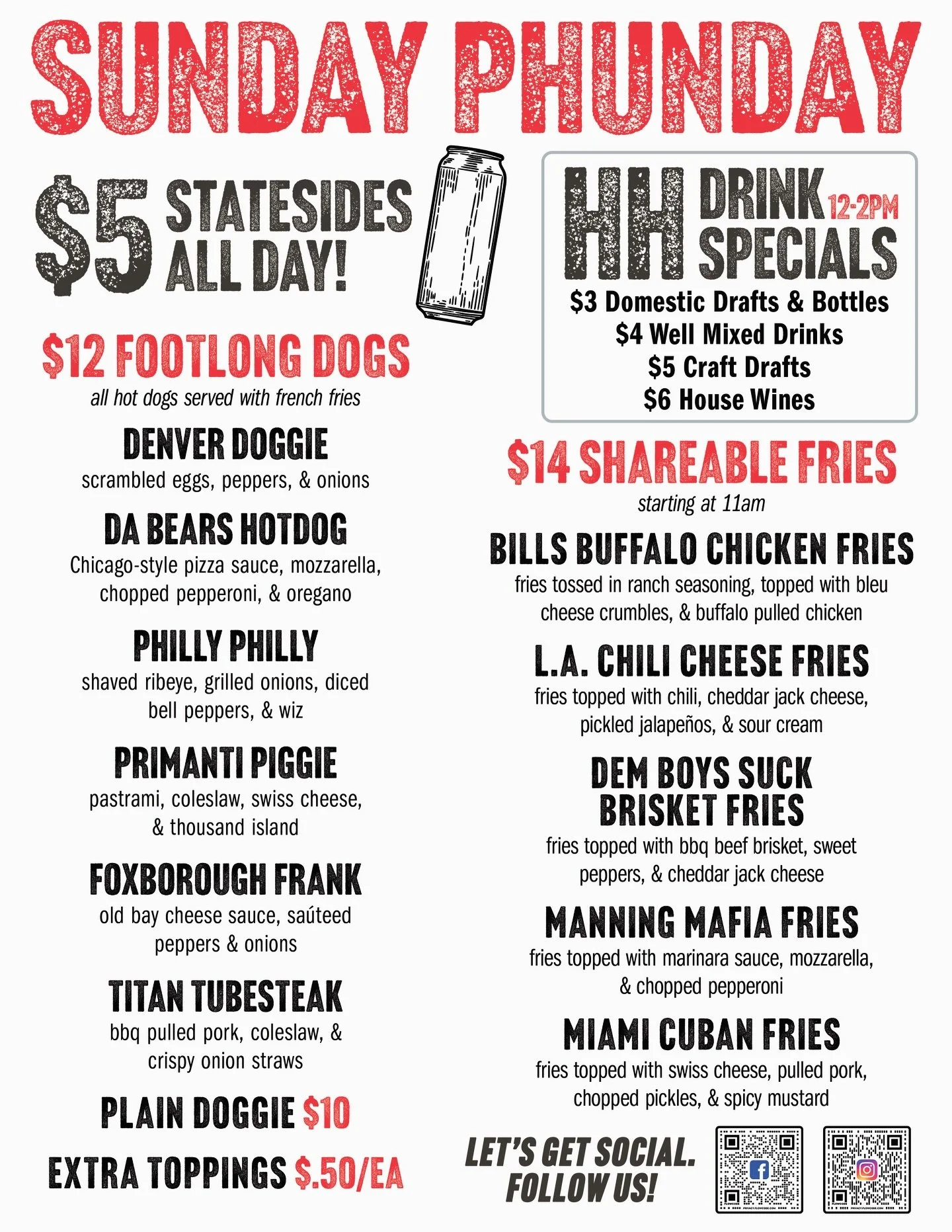 Let&rsquo;s make it a Sunday Phunday🍻Check out our all day Sunday food &amp; drink specials &mdash; Happy Hour 12-2 ⚾️Phillies @ 1:35 🏌️&zwj;♂️live from The Masters Tournament  #sundayphunday #drinkstatesides #phillies #themasters2026 #gettothetave