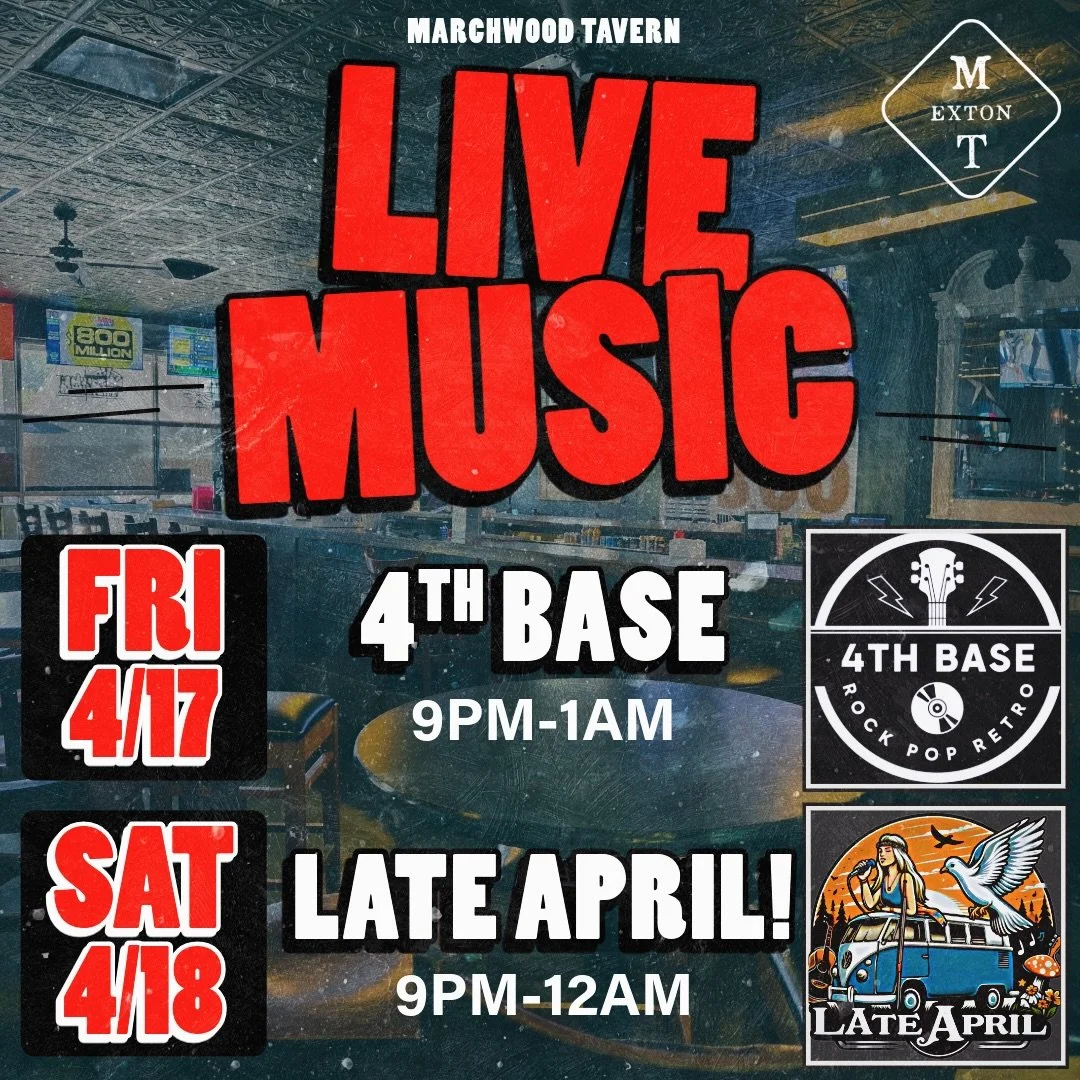 Looking forward to another epic lineup this weekend🎶🤘#livemusicvenue #supportlocalmusic #rockonmarchwood #weekendlineup #gettothetavern