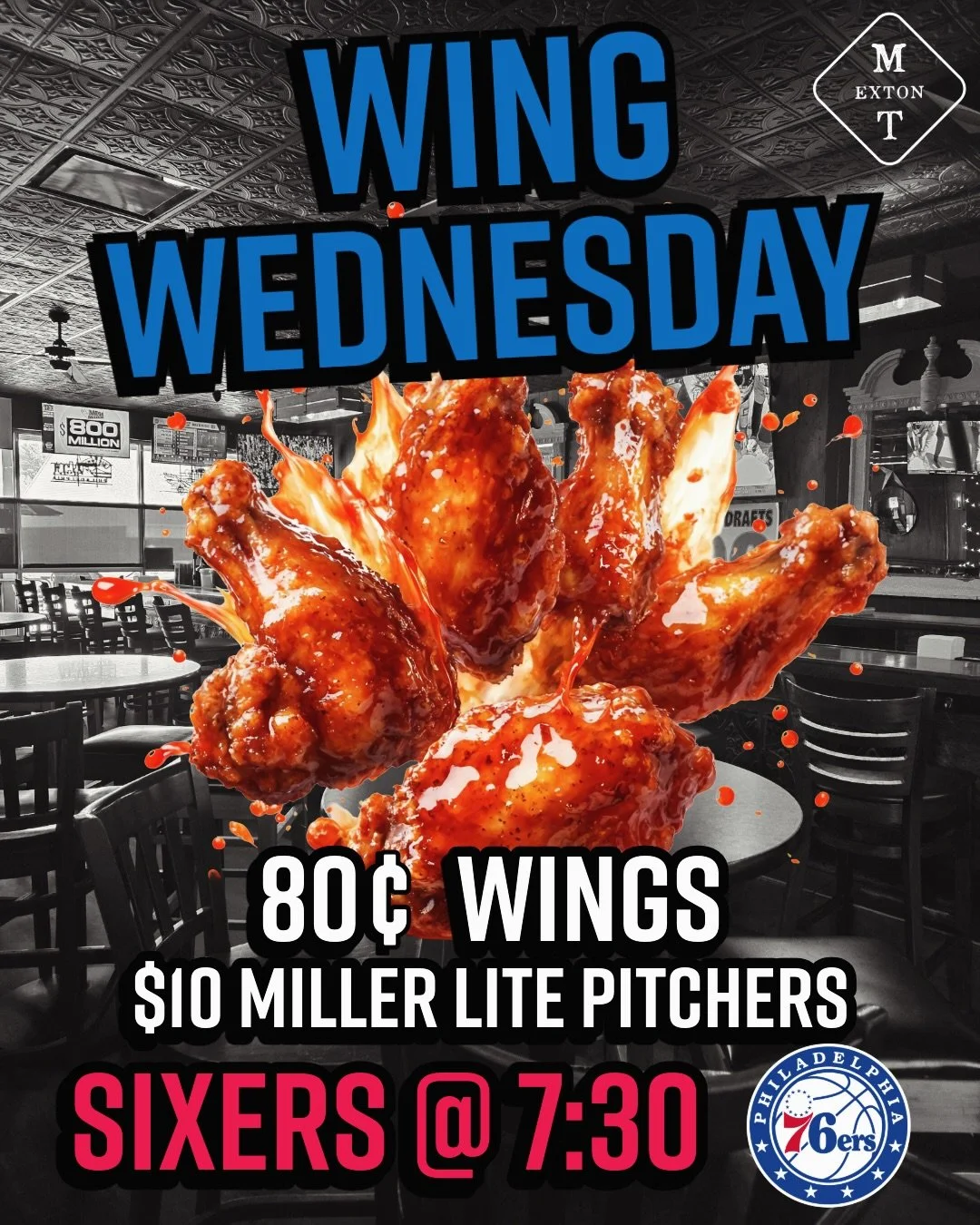 On Wednesdays, we eat WINGS🍗👑 80&cent; Wings &amp; $10 Miller Lite pitchers start @ 11 &mdash; TRIVIA @ 7:30 w/ DJ J-Smoove 🏀Sixers @ 7:30 #wingwednesday #marchwoodwings #trivia #sixersplayin #gettothetavern