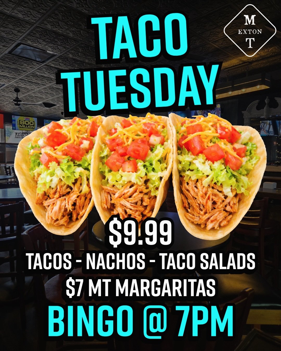 Your taco horoscope says:
3 tacos, 2 margaritas, and yelling &ldquo;BINGO!&rdquo; tonight. 🌮🌮 #GetToTheTavern