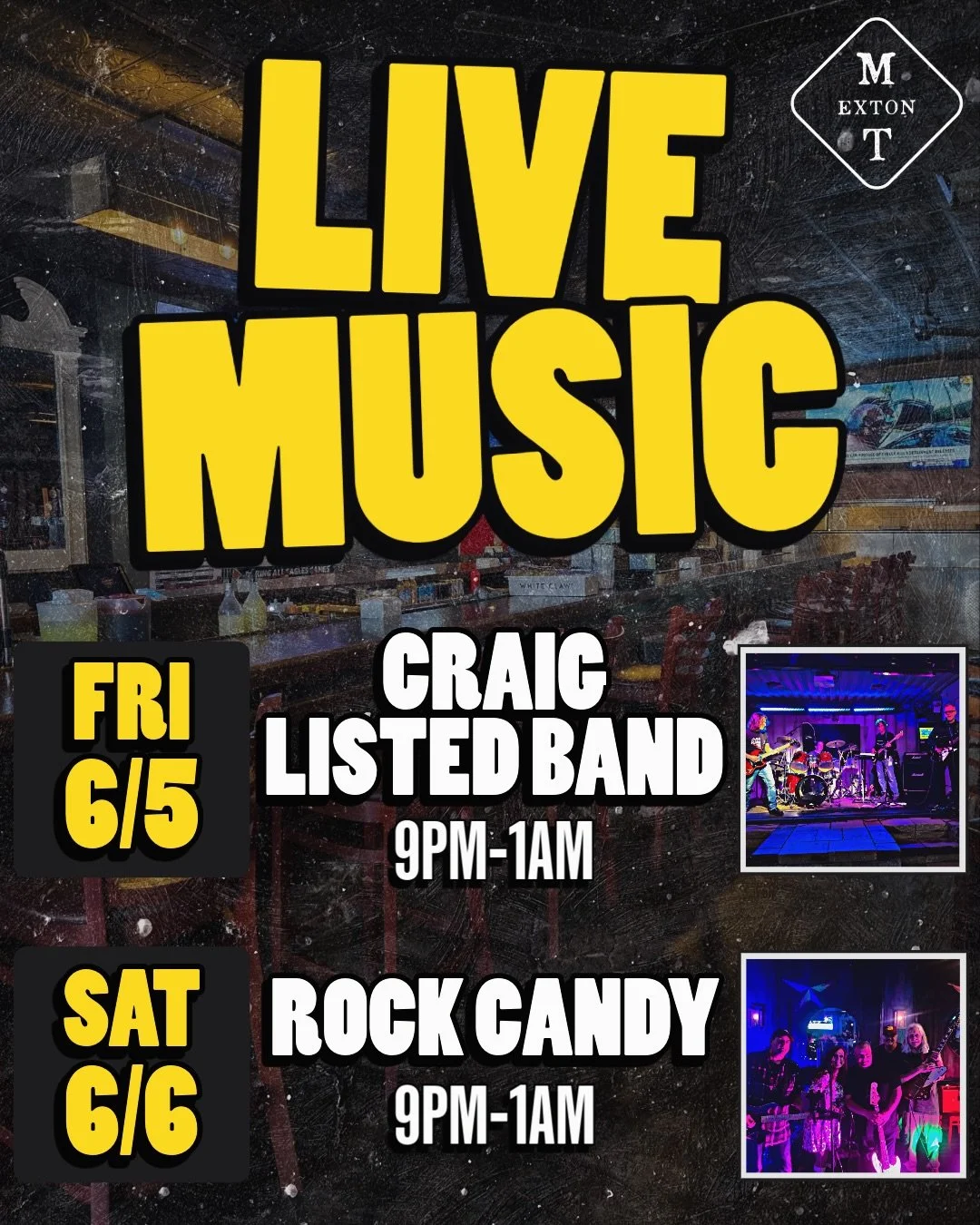 Live music this weekend at The Tavern🤘🎶 See you tonight for Craig Listed Band DEBUT SHOW starting @ 9 #gettothetavern