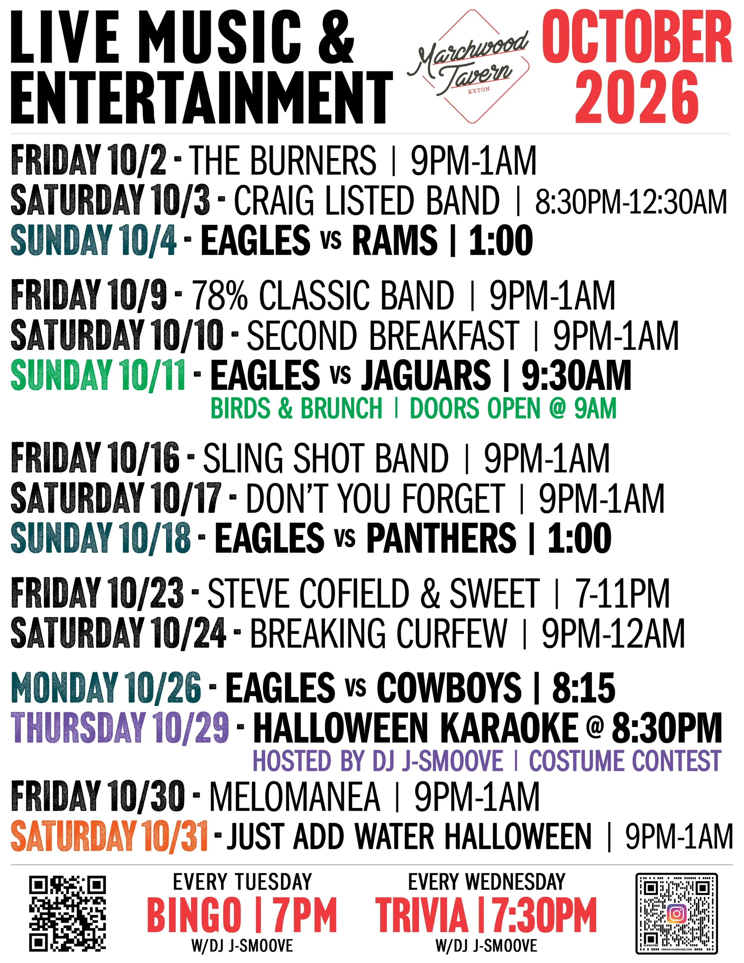 We got love for live music, local musicians &amp; entertainment! Mark your calendars all October long🤘🎸 #livemusicexton #localbands #entertainment #ocotoberlineup #gettothetavern