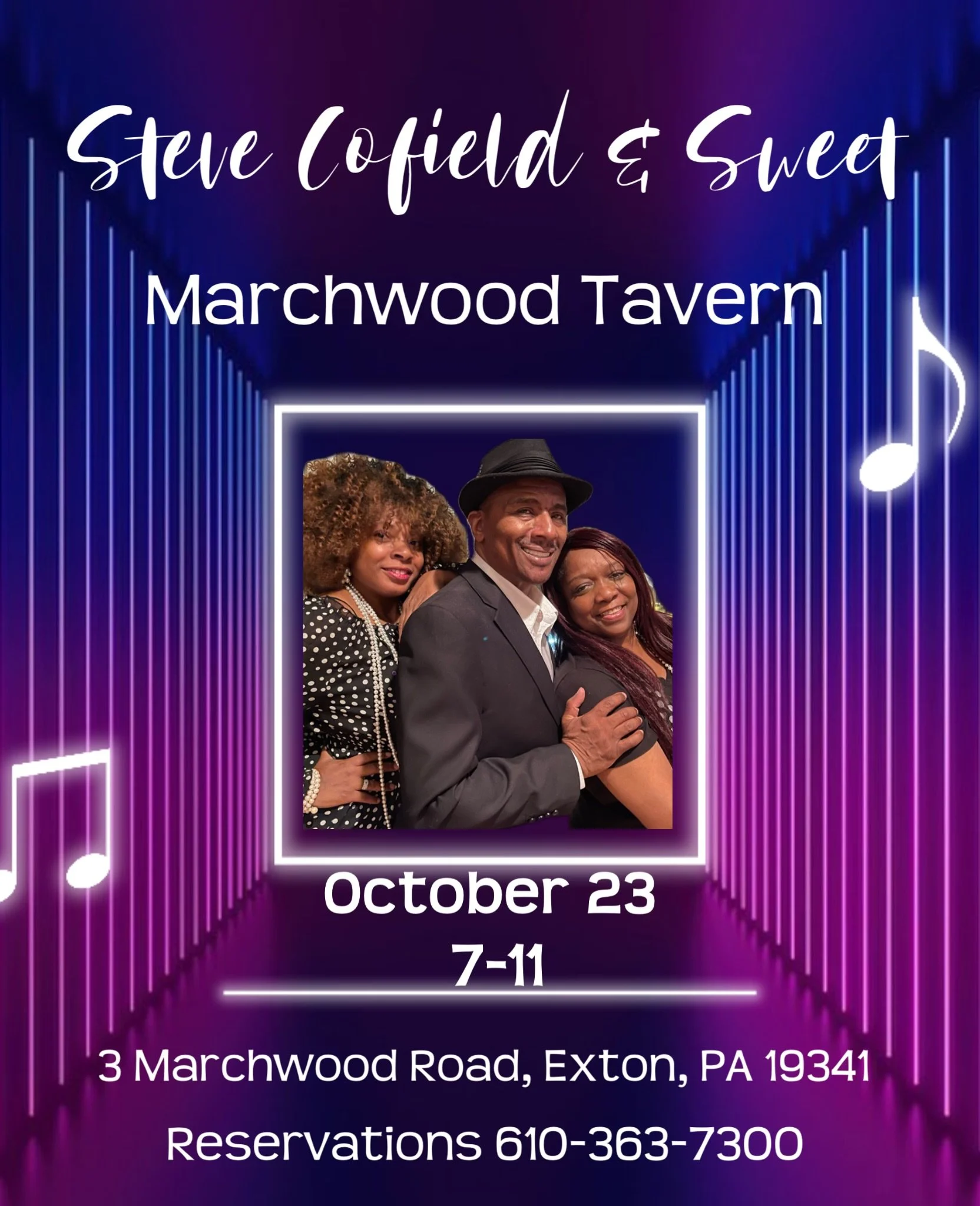 Get ready to get down TONIGHT! Steve Cofield &amp; Sweet 7-11pm🕺🕺Don&rsquo;t miss an awesome night #gettothetavern