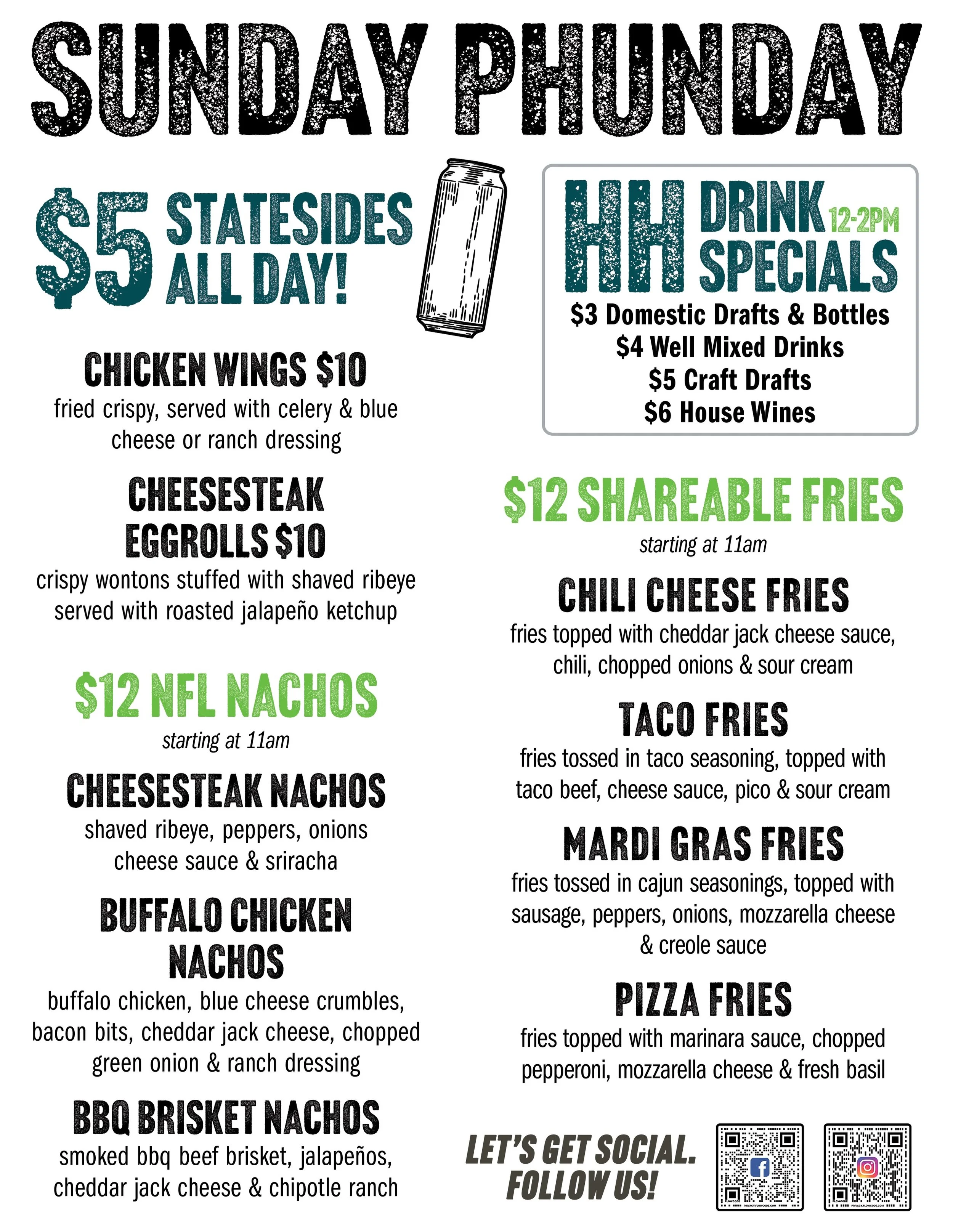 Sunday Phunday!! Get to the Tavern for Happy Hour 12-2 &amp; NFL Sunday specials all day long🏈 Doors open at 11 #gettothetavern