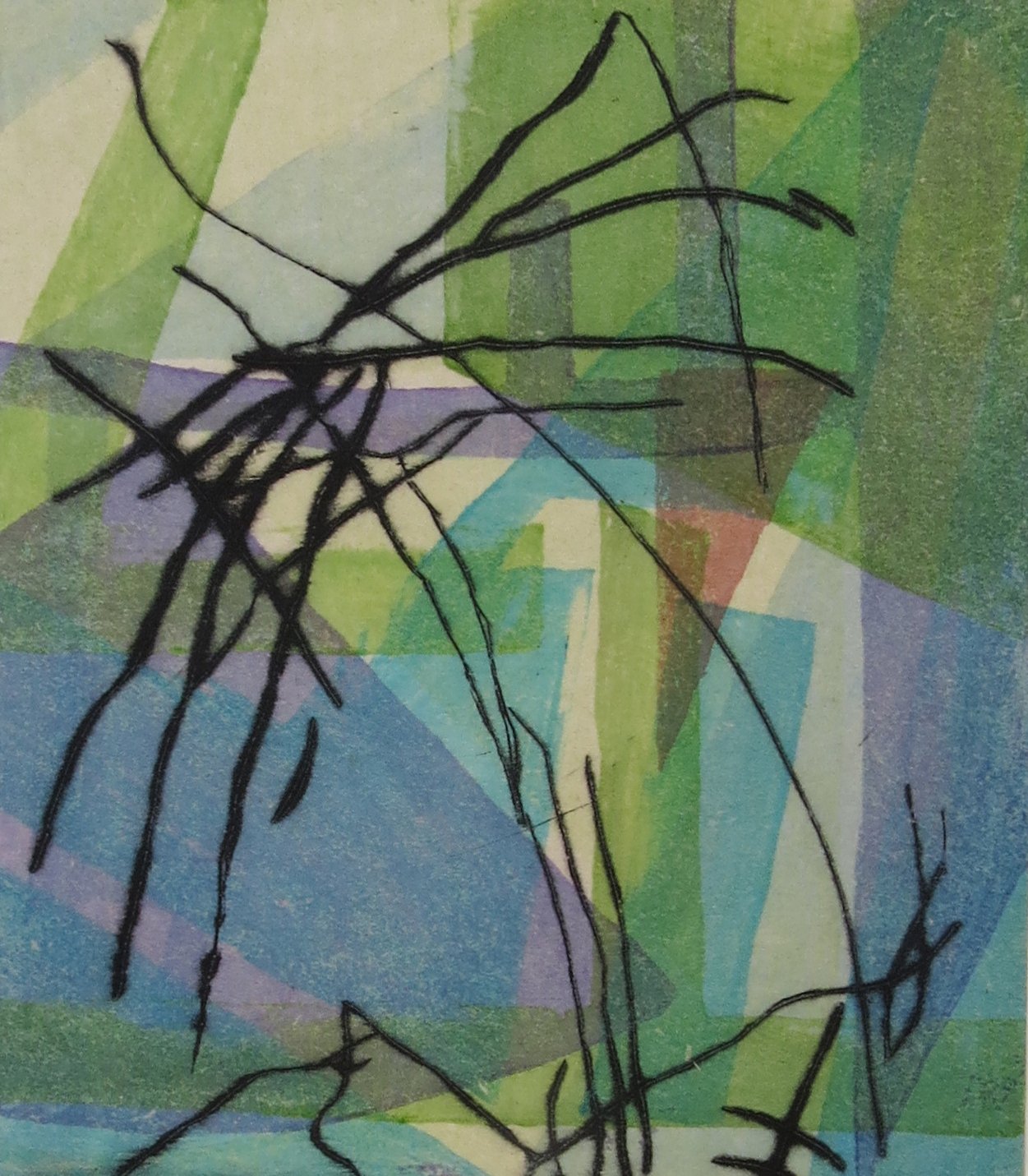 Whisper 2 - Mokuhanga/Chine Colle/Drypoint etching 2023